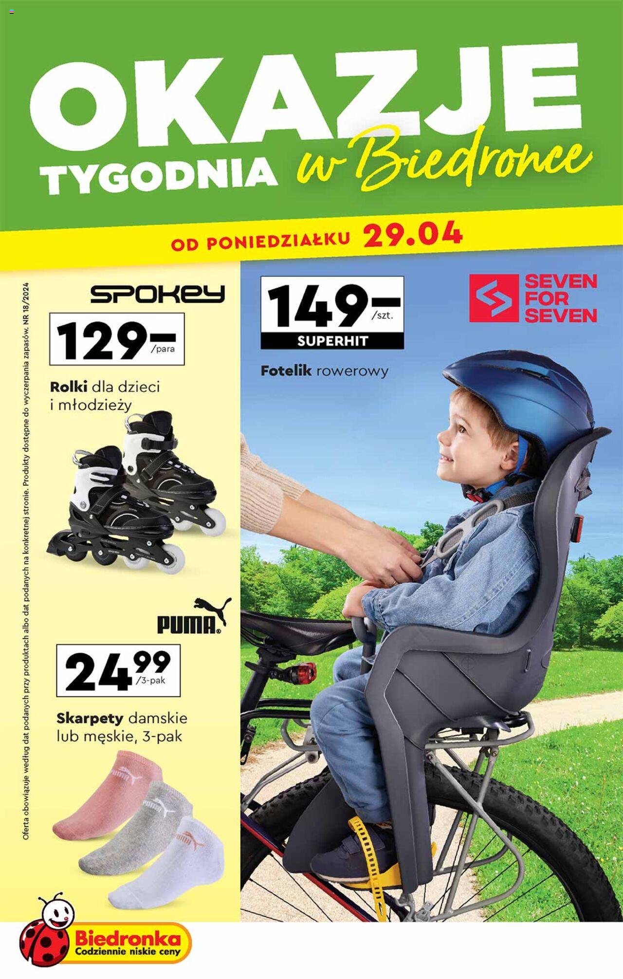 Biedronka Okazje tygodnia gazetka ważna od 29.04.2024 do 11.05.2024 strona 1