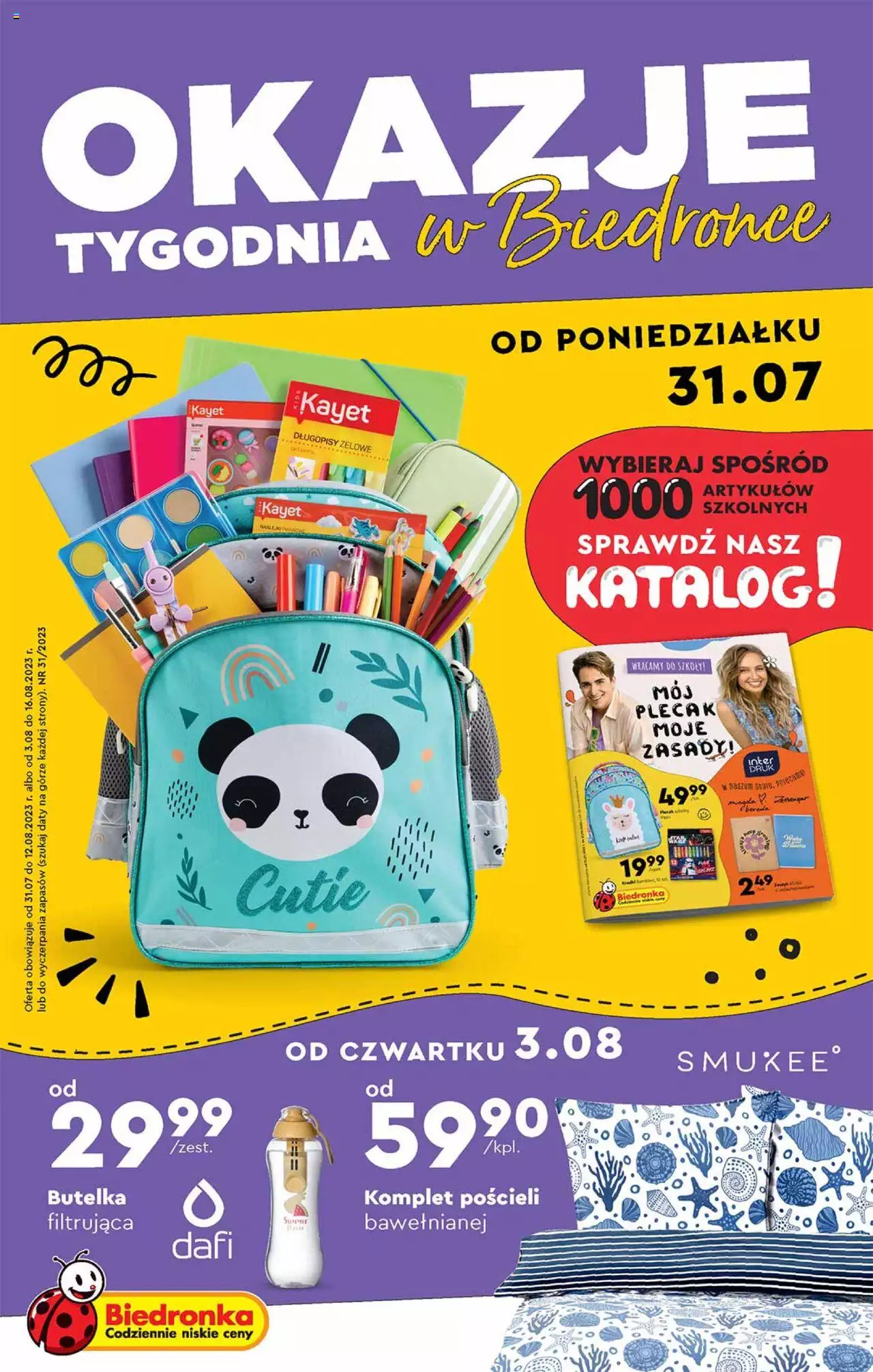 Biedronka Okazje tygodnia gazetka ważna od 31.07.2023 do 12.08.2023 strona 1