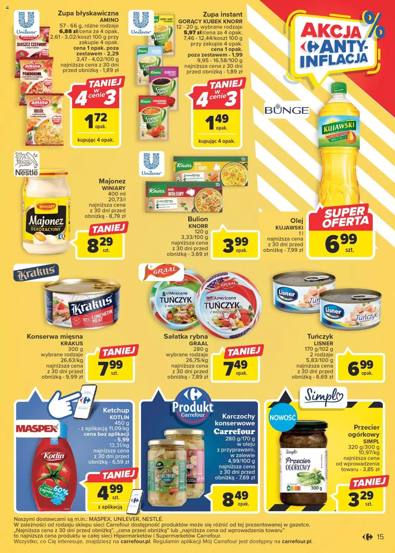 Carrefour Akcja Anty-inflacja Gazetka ważna od 29.08.2023 do 09.09.2023 strona 15