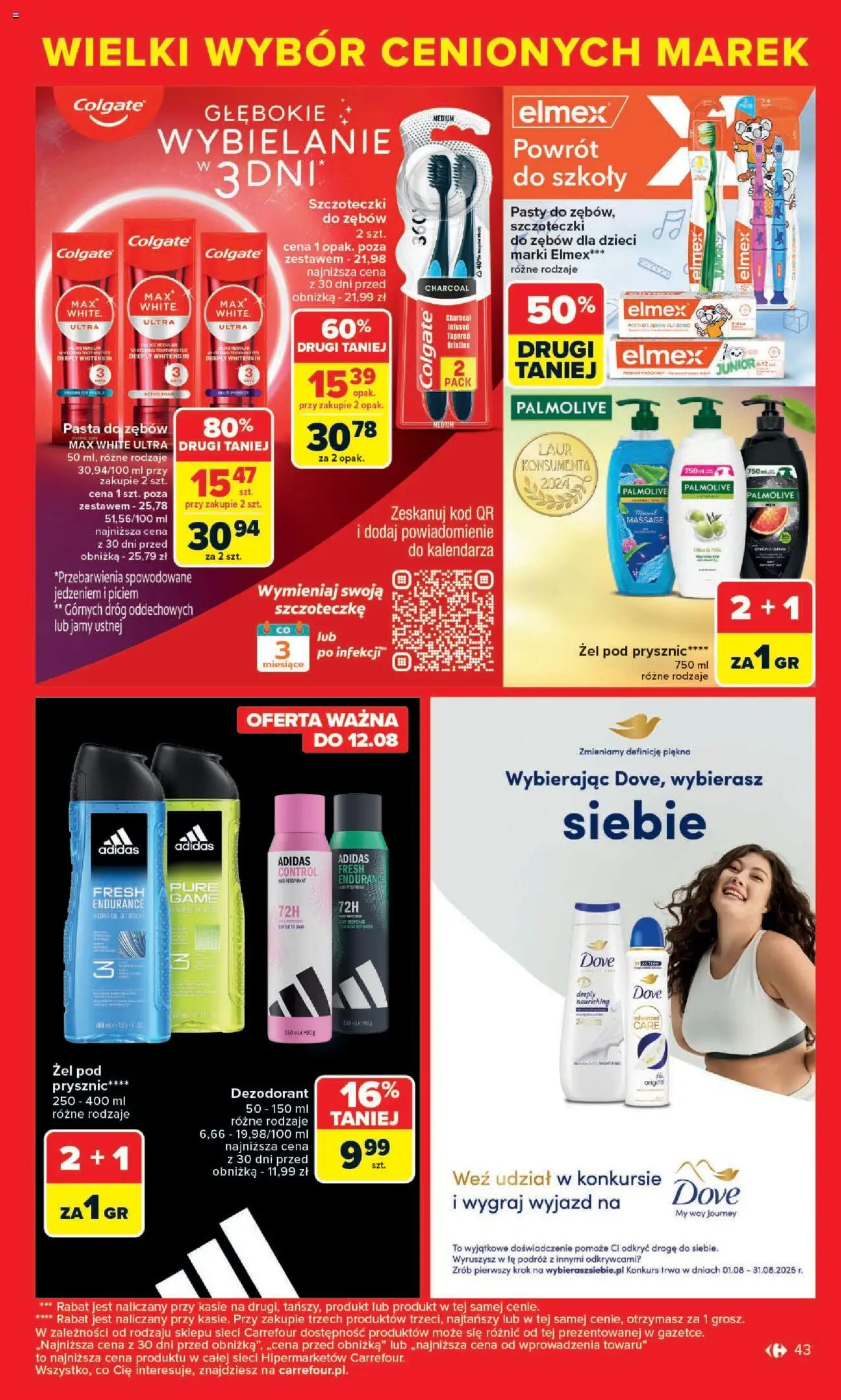 Carrefour Cenione marki, super ceny  Gazetka  ważna od  04.08.2025 do 16.08.2025 strona 43