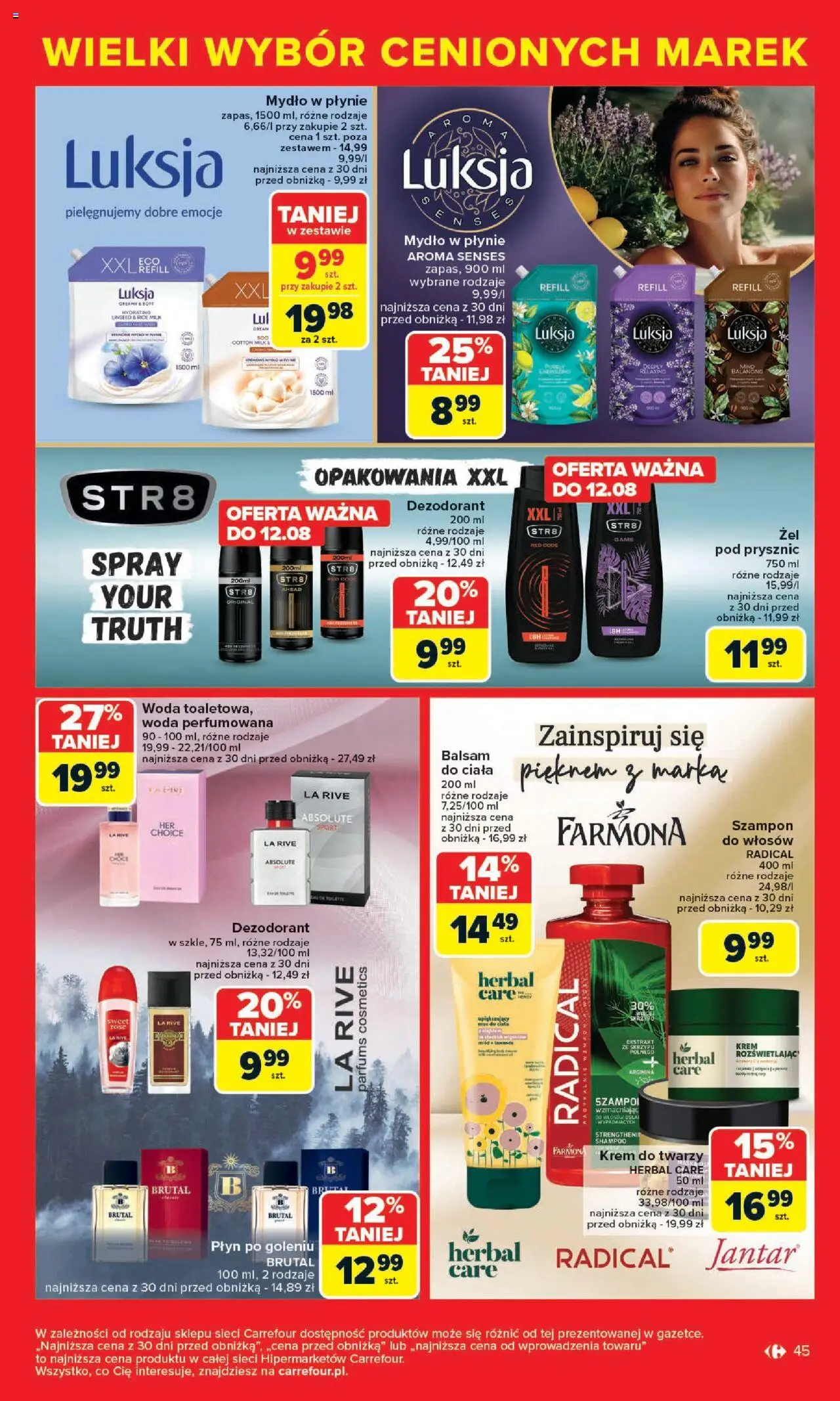 Carrefour Cenione marki, super ceny  Gazetka  ważna od  04.08.2025 do 16.08.2025 strona 45