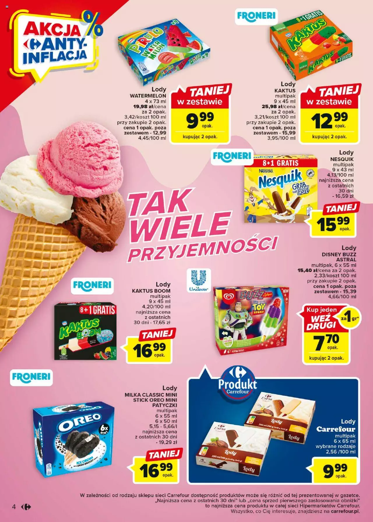 Carrefour Dla lodowych wyjadaczy Gazetka ważna od 23.05.2023 do 30.06.2023 strona 4