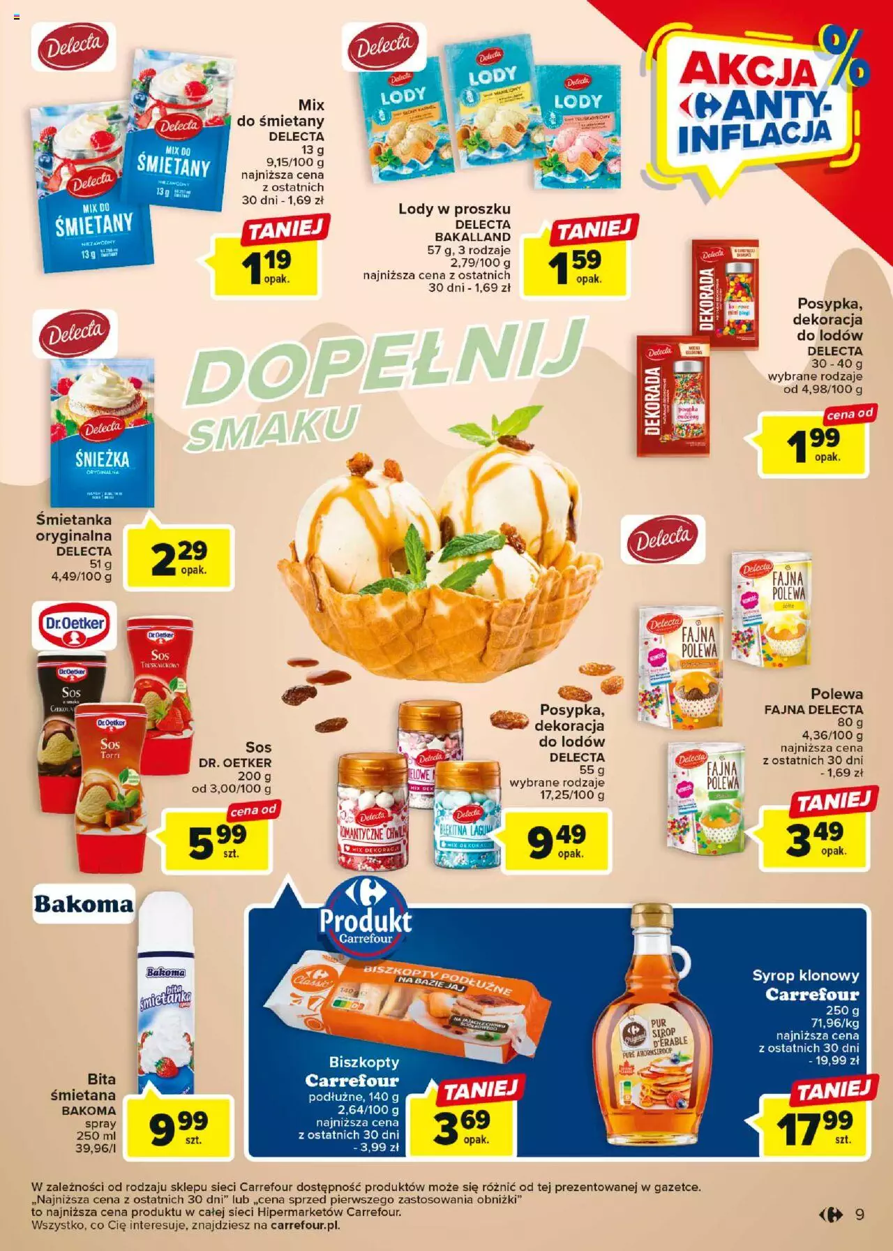 Carrefour Dla lodowych wyjadaczy Gazetka ważna od 23.05.2023 do 30.06.2023 strona 9