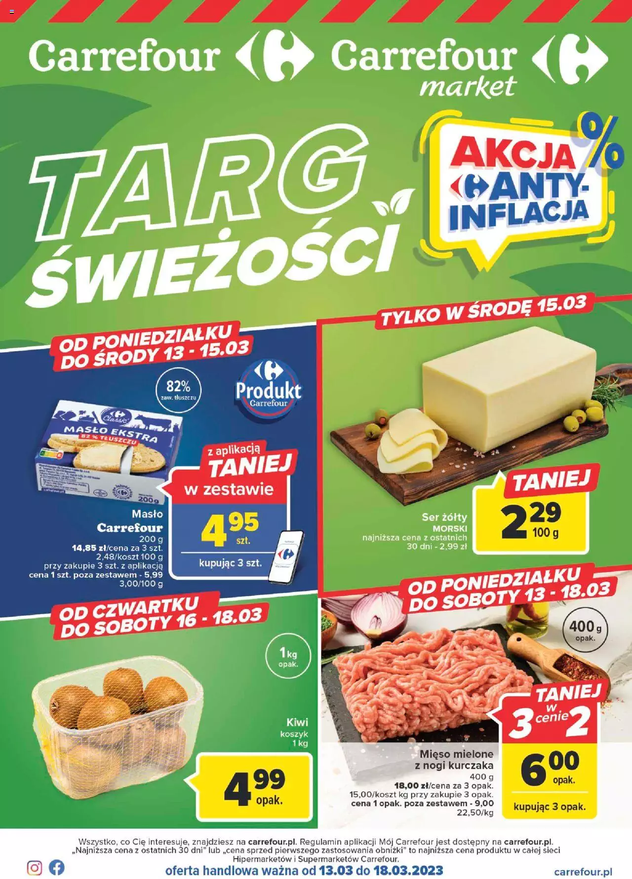 Carrefour Gazetka Targ świeżości ważna  od 13.03.2023 do 18.03.2023 strona 1