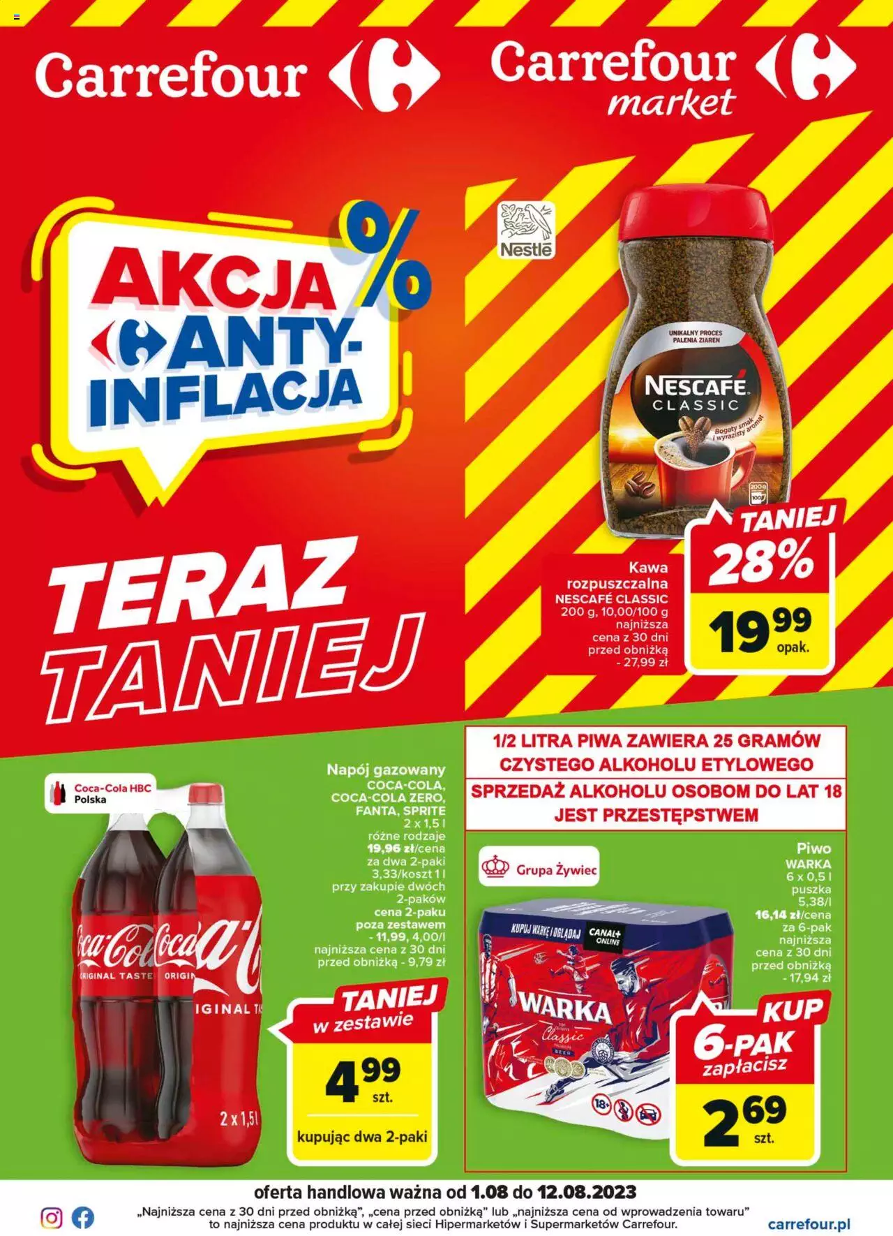 Carrefour  Gazetka ważna od 01.08.2023 do 12.08.2023 strona 1