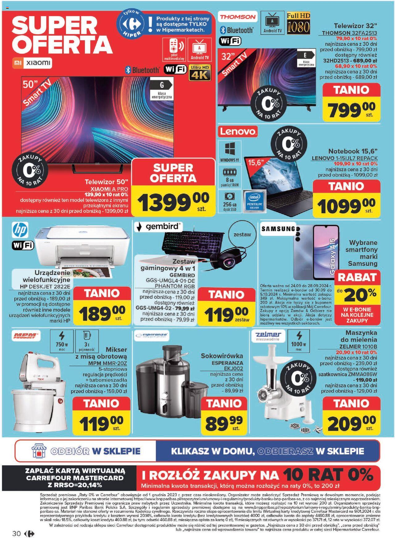 Carrefour Gazetka  ważna od 24.09.2024 do 28.09.2024 strona 30