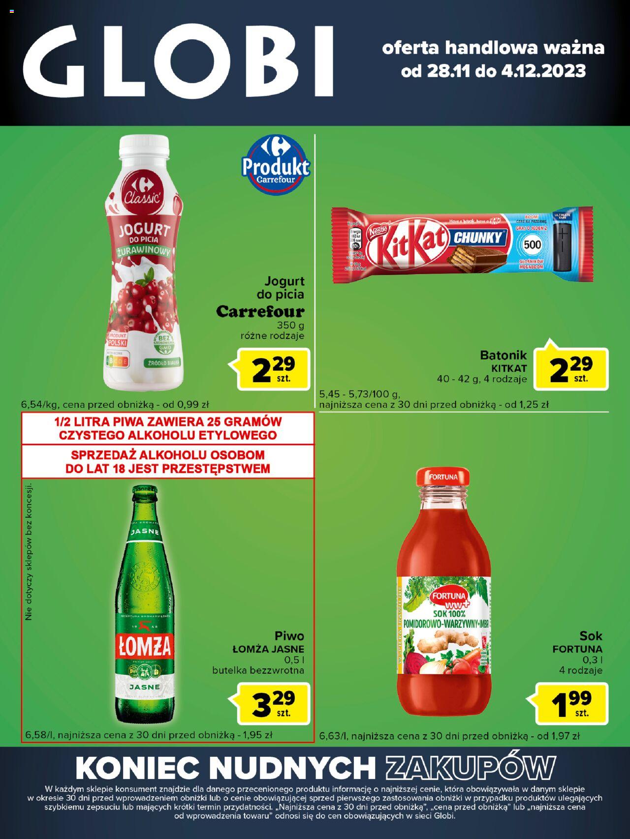Carrefour Globi Gazetka ważna od 28.11.2023 do 04.12.2023 strona 1