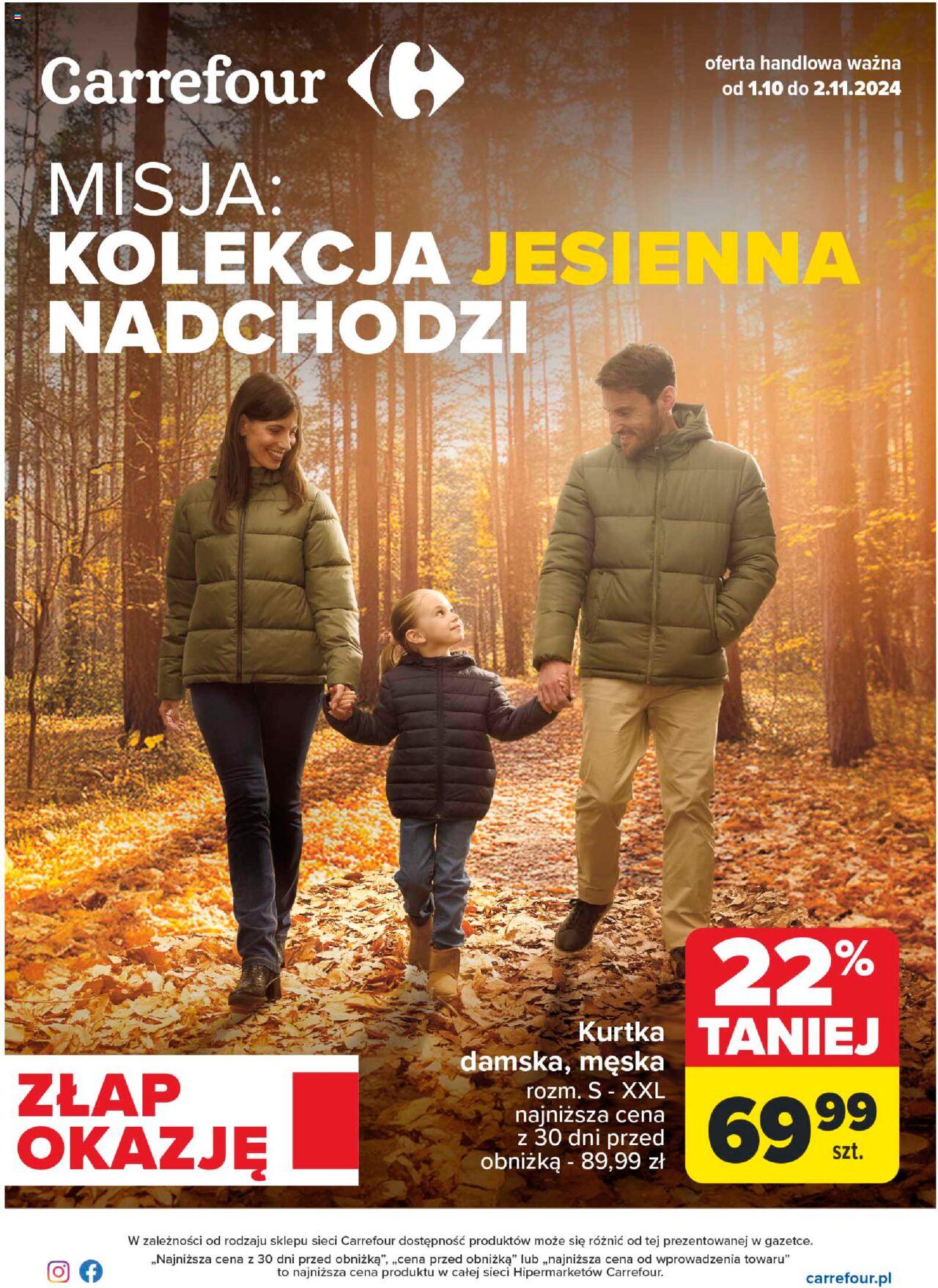 Carrefour Kolekcja jesienna nadchodzi Gazetka ważna od 01.10.2024 do 02.11.2024 strona 1