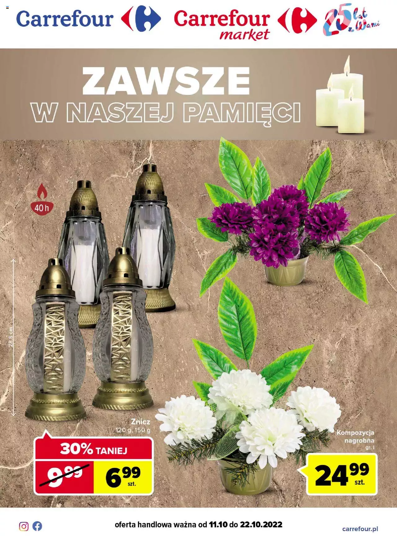 Carrefour Kwiaty i znicze gazetka ważna od 11.10.2022 do 22.10.2022 strona 1