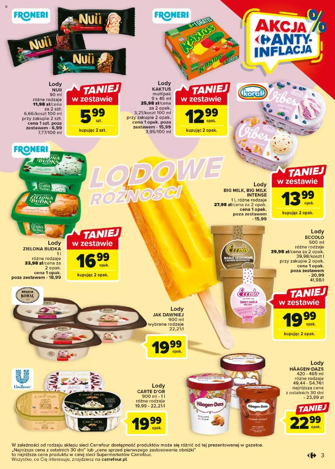 Carrefour Market  Dla lodowych wyjadaczy Gazetka ważna od 23.05.2023 do 30.06.2023 strona 3