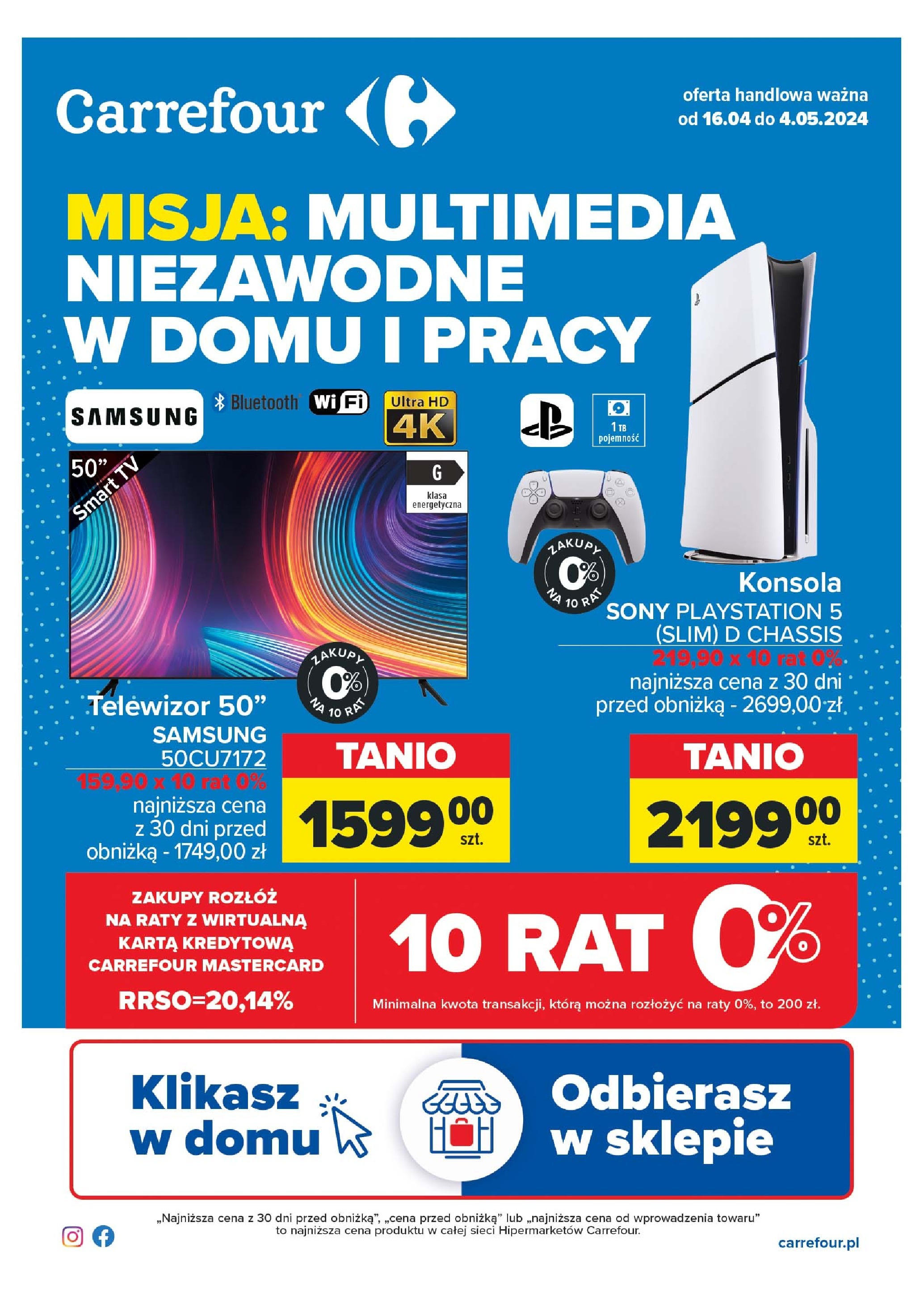 Carrefour Multimedia w domu i pracy Gazetka ważna od 16.04.2024 do 04.05.2024 strona 1