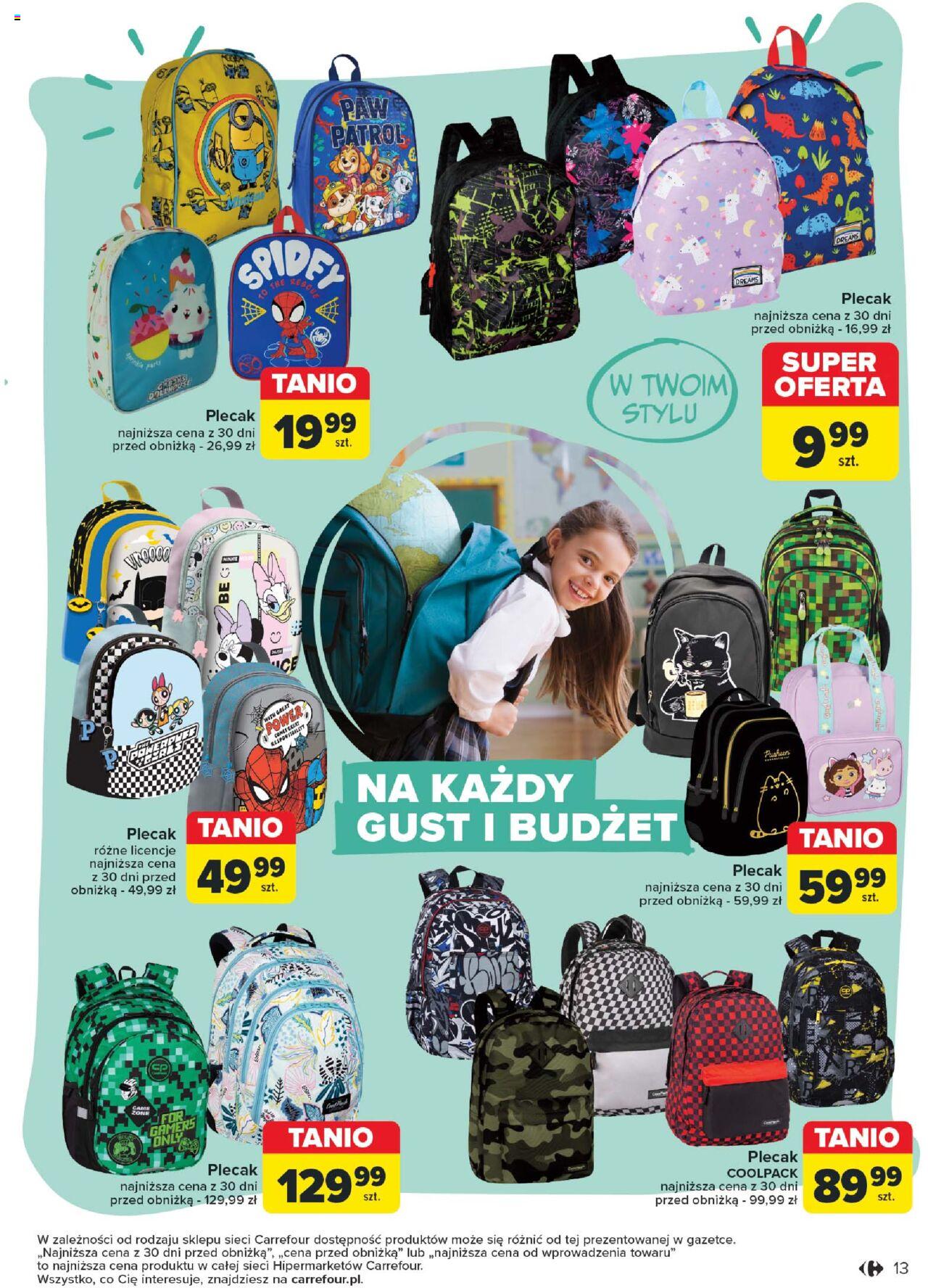 Carrefour Na nowo w szkołę Gazetka ważna od 20.08.2024 do  14.09.2024 strona 13