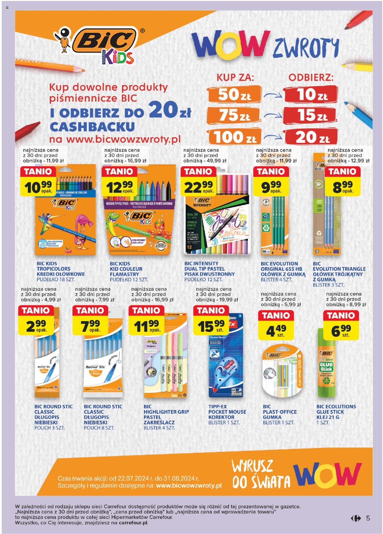 Carrefour Na nowo w szkołę Gazetka ważna od 20.08.2024 do  14.09.2024 strona 5