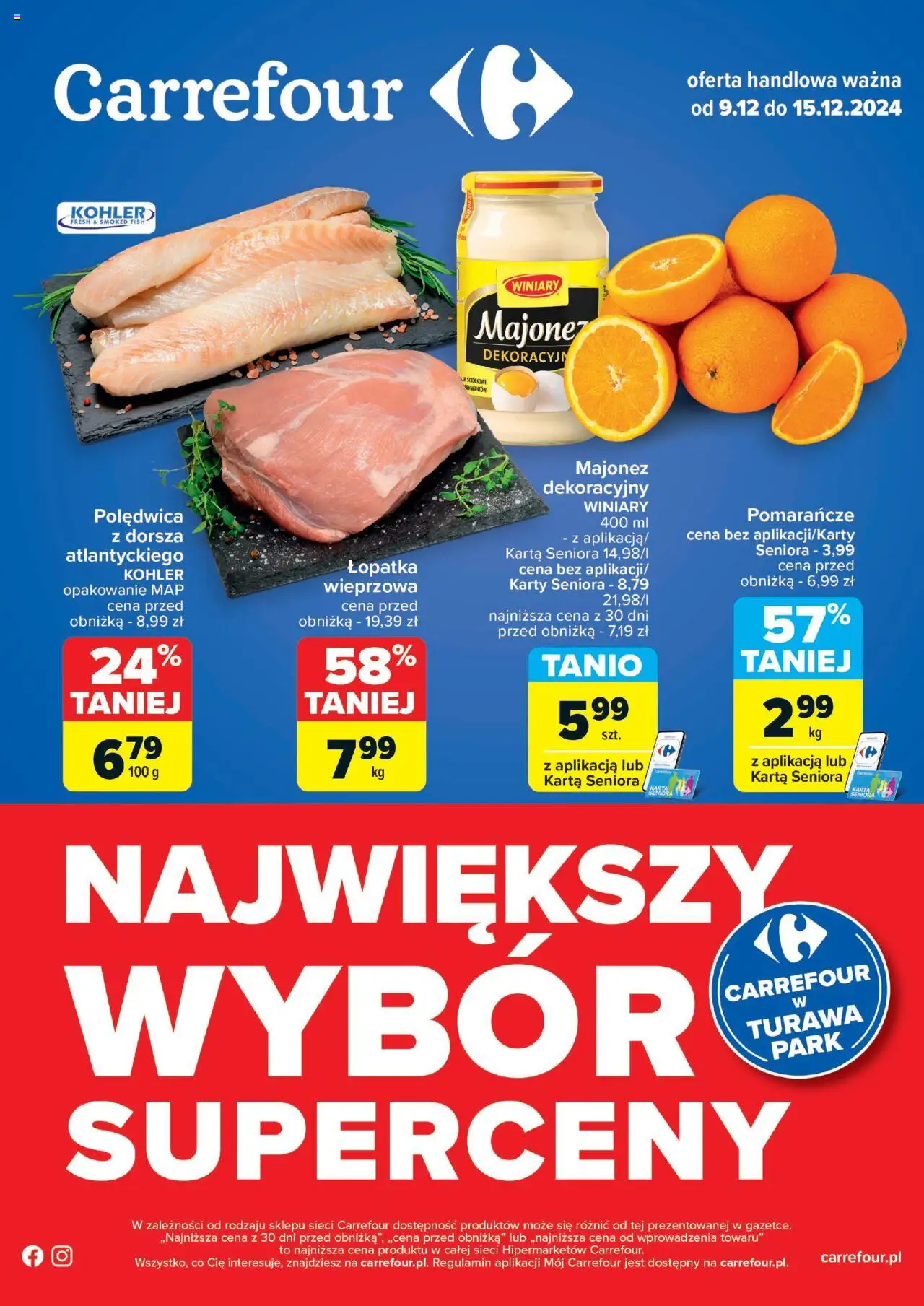 Carrefour Najwiekszy wybor superceny Gazetka ważna od 09.12.2024 do 15.12.2024 strona 1
