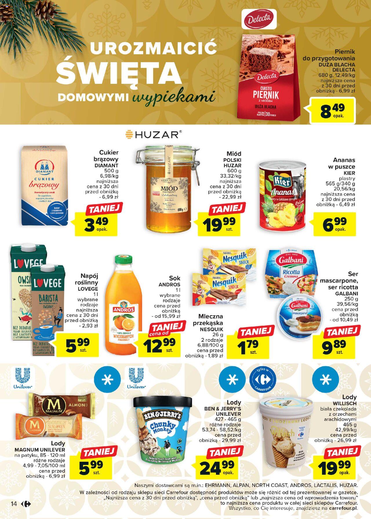Carrefour Niezapomniane święta gazetka ważna od 05.12.2023 do 23.12.2023 strona 14