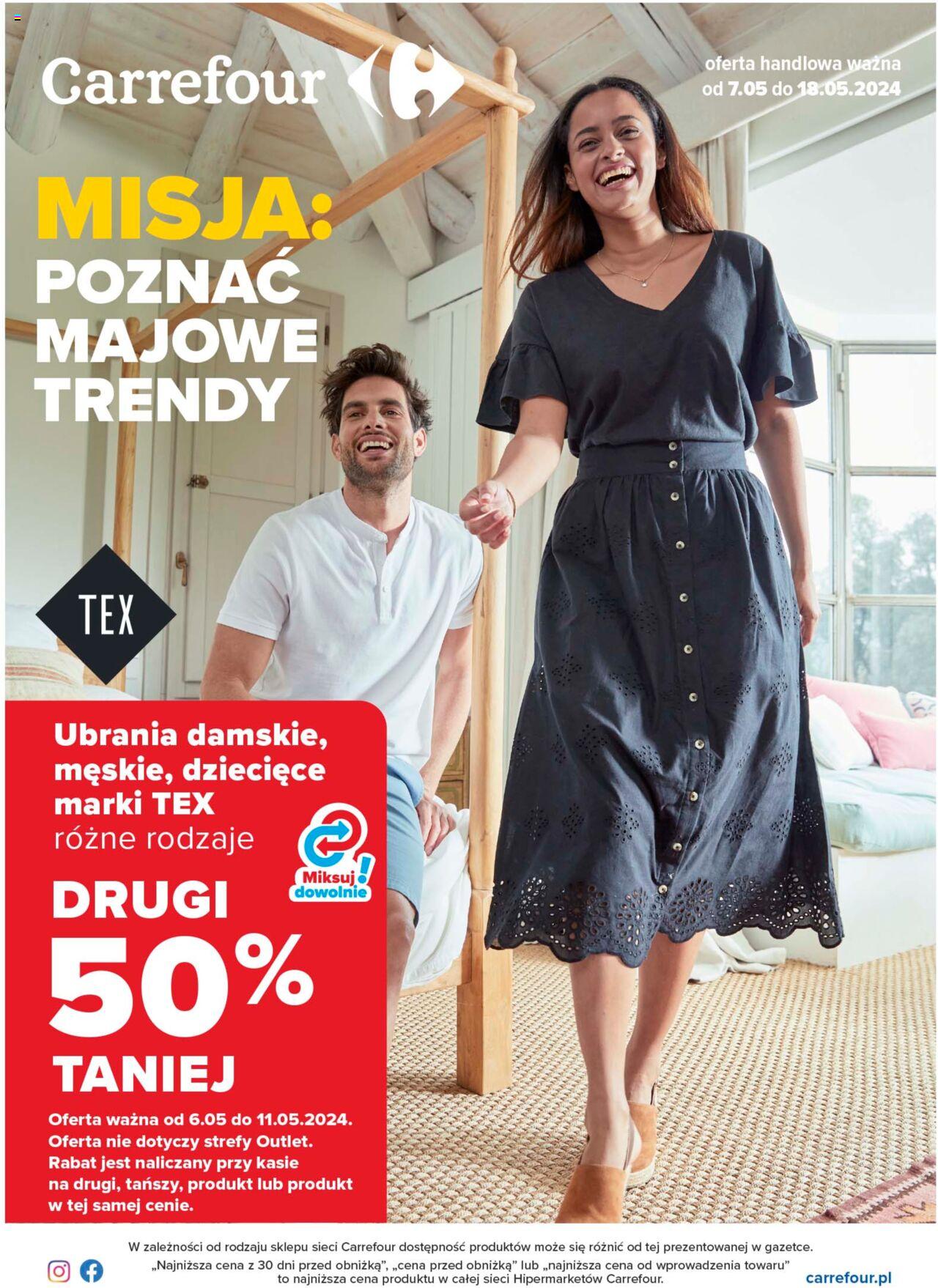 Carrefour Poznaj majowe trendy Gazetka ważna od 07.05.2024 do 18.05.2024 strona 1
