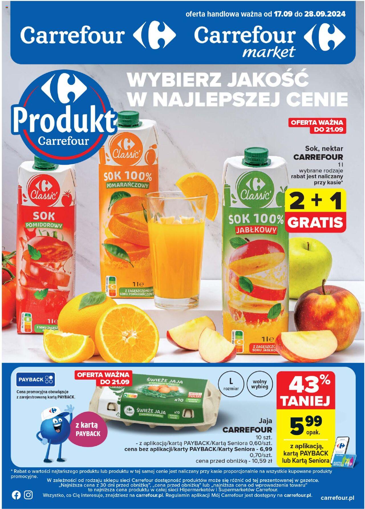Carrefour Produkt Carrefour Gazetka ważna od 17.09.2024 do 28.09.2024 strona 1