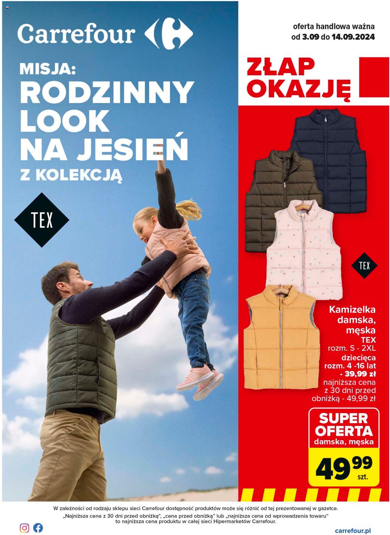 Carrefour Rodzinny look na jesien Gazetka ważna od 03.09.2024 do 14.09.2024 strona 1
