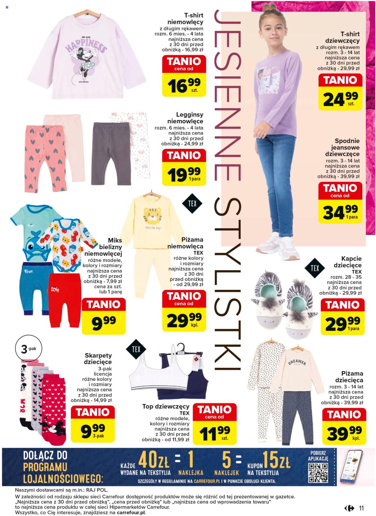 Carrefour Rodzinny look na jesien Gazetka ważna od 03.09.2024 do 14.09.2024 strona 11