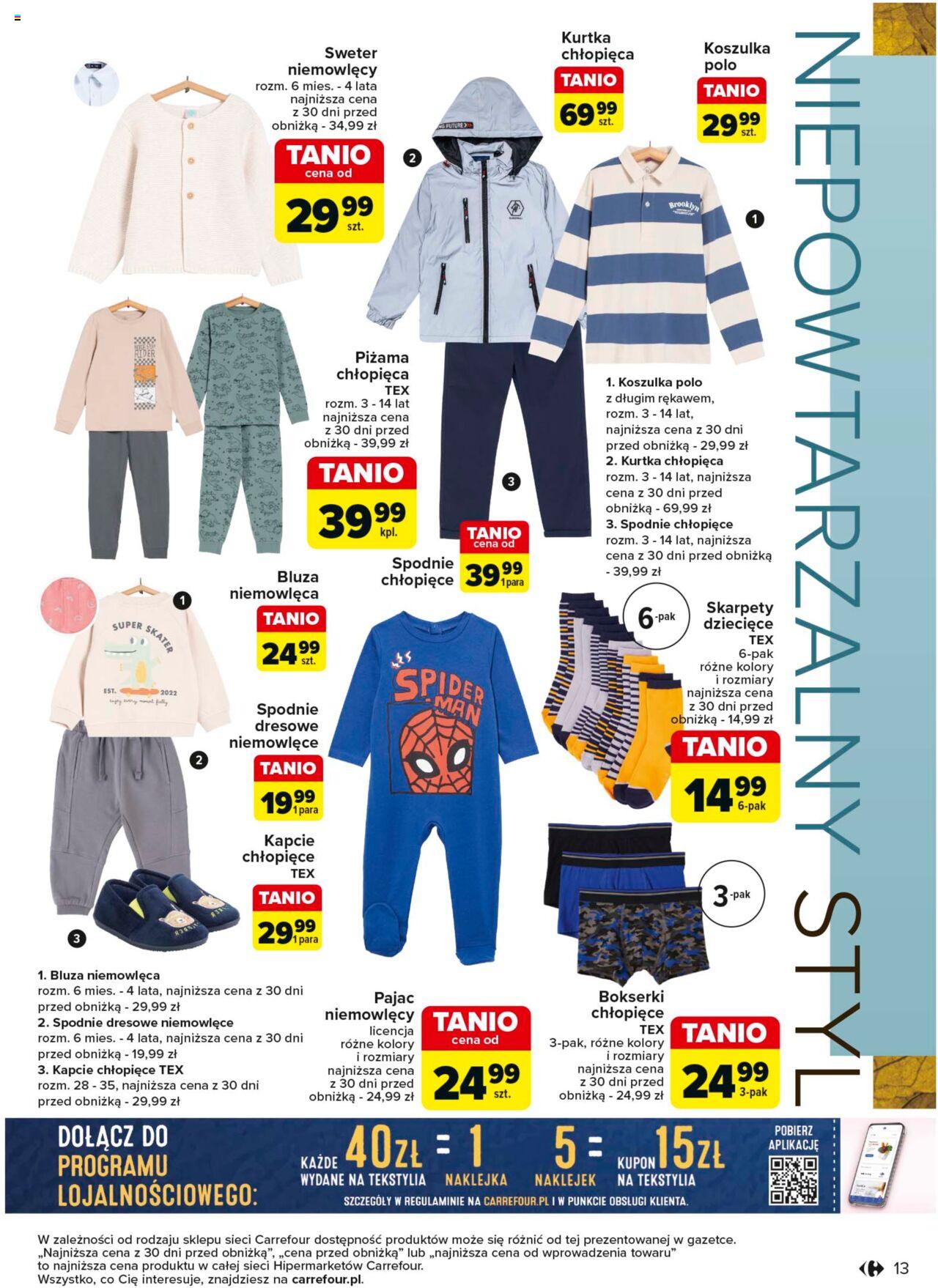 Carrefour Rodzinny look na jesien Gazetka ważna od 03.09.2024 do 14.09.2024 strona 13