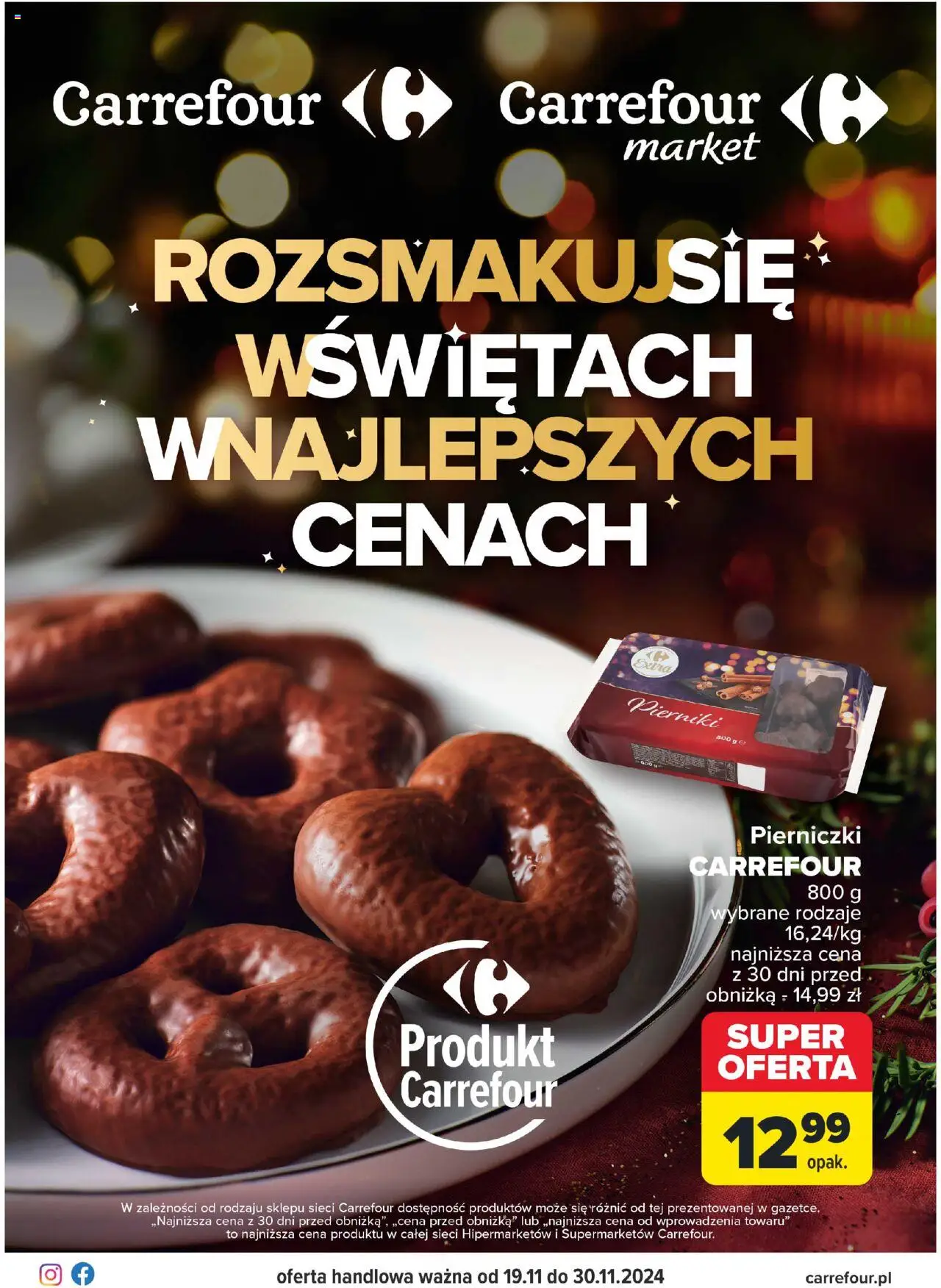 Carrefour Rozsmakuj się w świętach Gazetka ważna od 19.11.2024 do 30.11.2024 strona 1