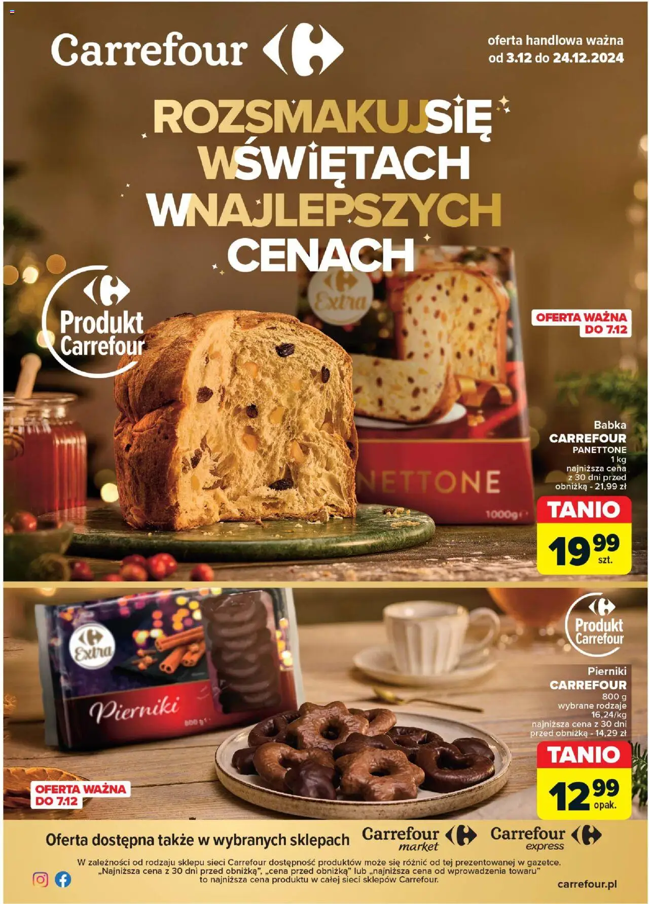 Carrefour Rozsmakuj się w świętach w najlepszych cenach gazetka ważna od 03.12.2024 do 24.12.2024 strona 1