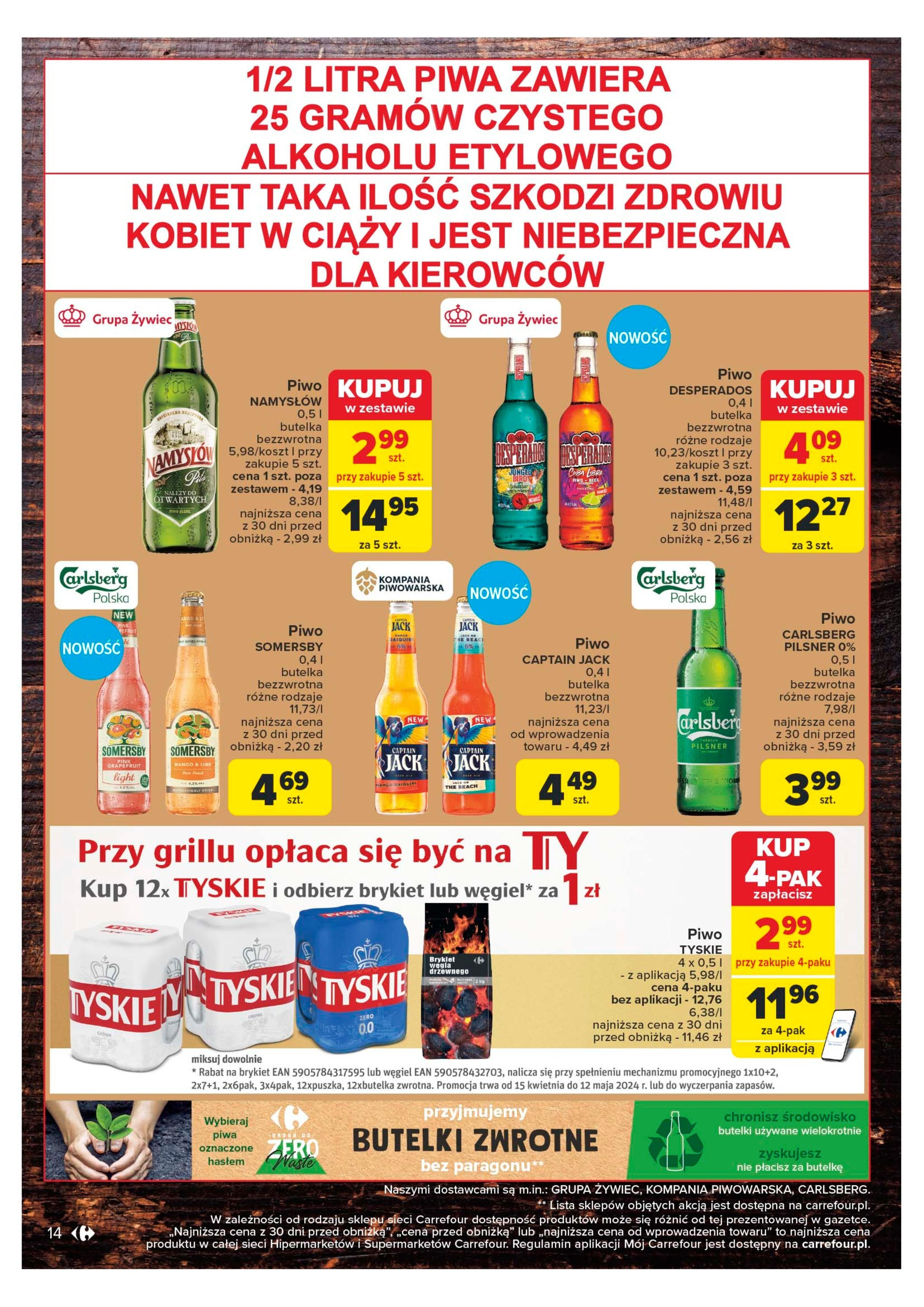 Carrefour Start sezonu grillowego Gazetka ważna od 22.04.2024 do 04.05.2024 strona 14