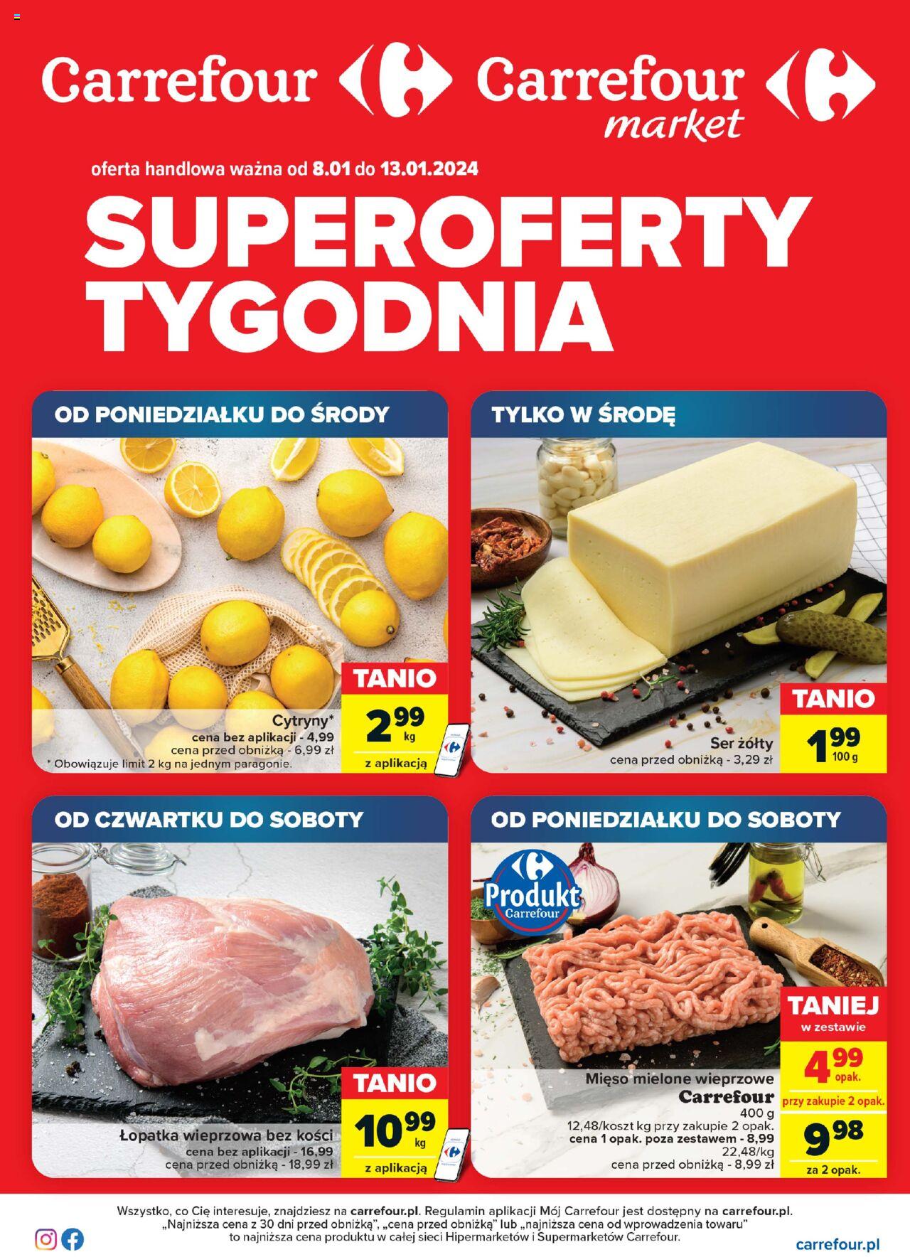 Carrefour Superoferty tygodnia Gazetka ważna od 08.01.2024 do 13.01.2024 strona 1