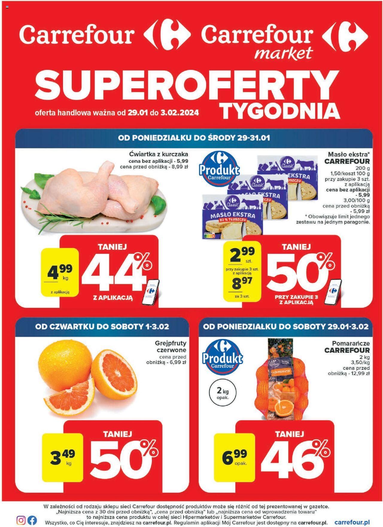 Carrefour Superoferty tygodnia Gazetka ważna od 29.01.2024 do 03.02.2024 strona 1