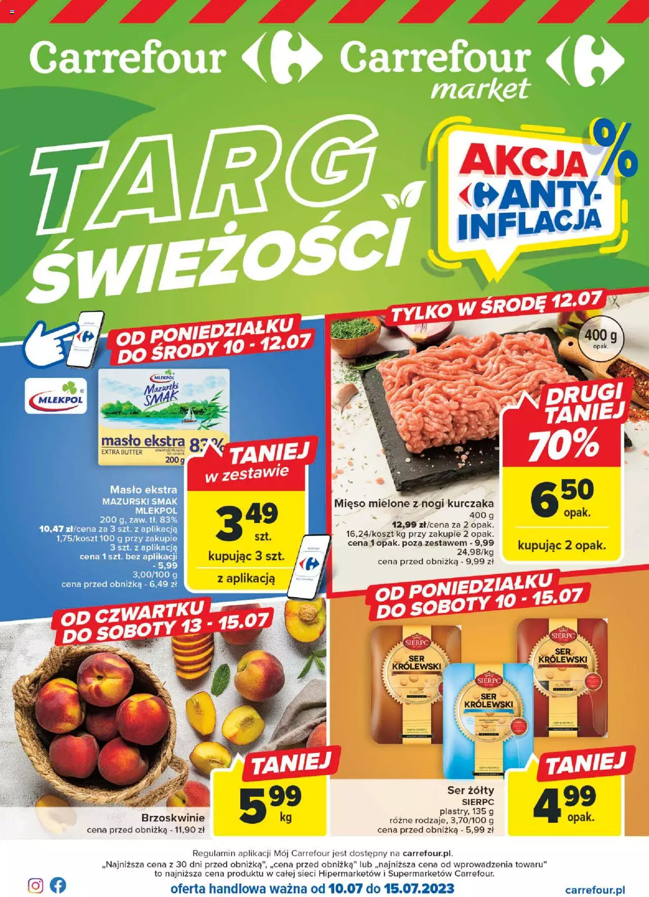 Carrefour Targ świeżości  Gazetka ważna od 10.07.2023 do 15.07.2023 strona 1