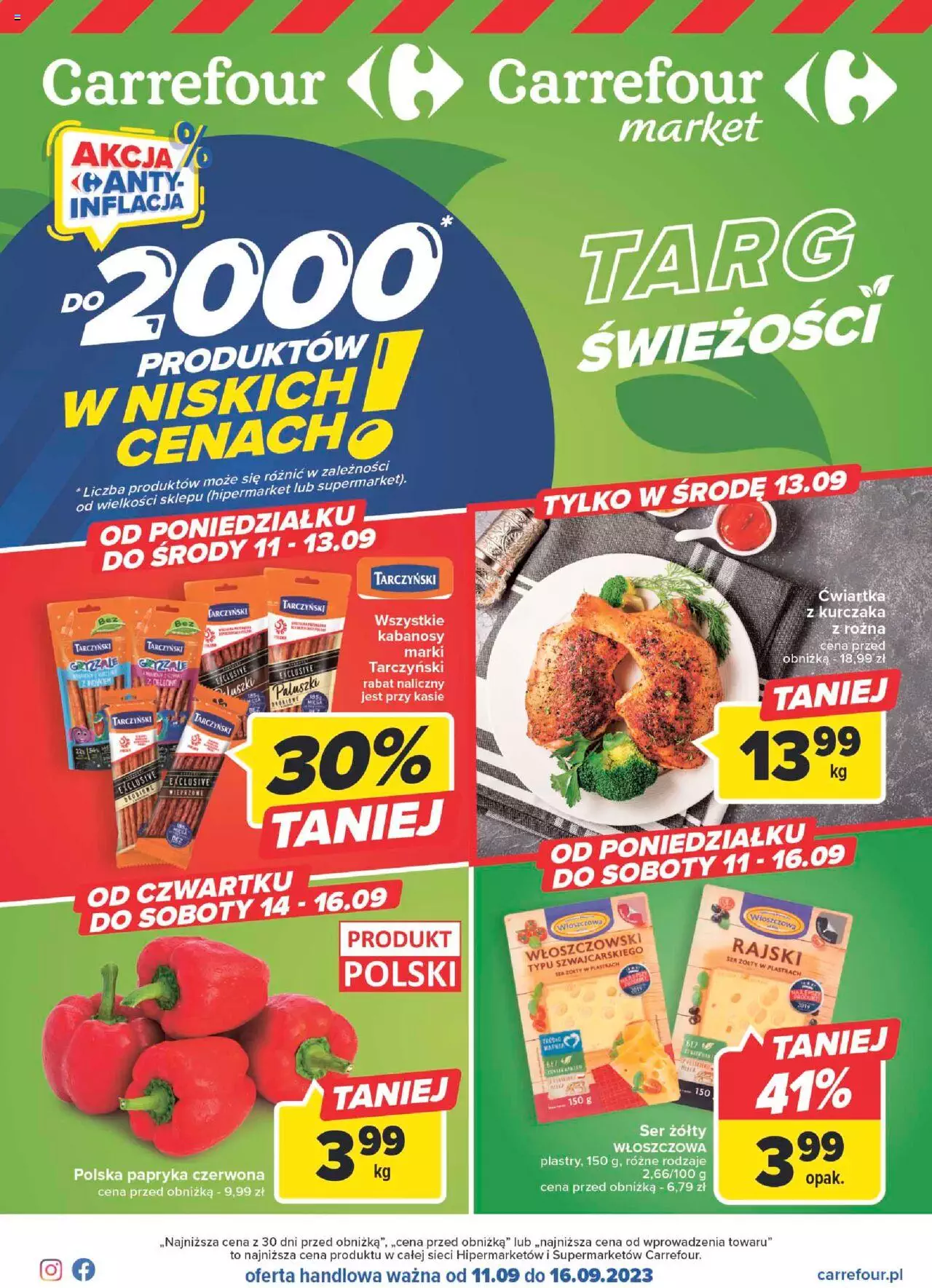 Carrefour Targ świeżości Gazetka ważna od  11.09.2023 do 16.09.2023 strona 1