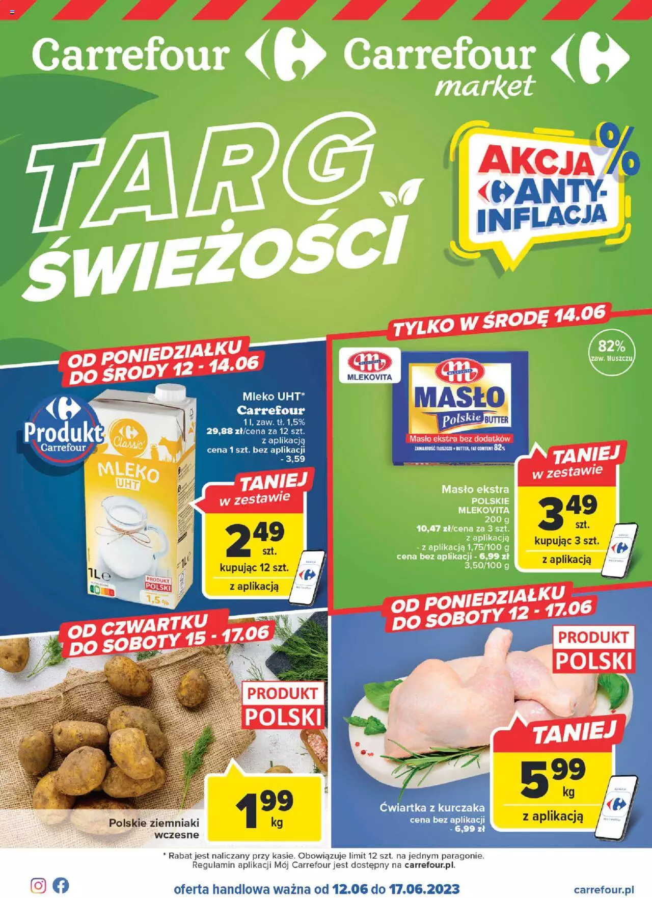 Carrefour Targ świeżości Gazetka ważna od 12.06.2023 do 17.06.2023 strona 1