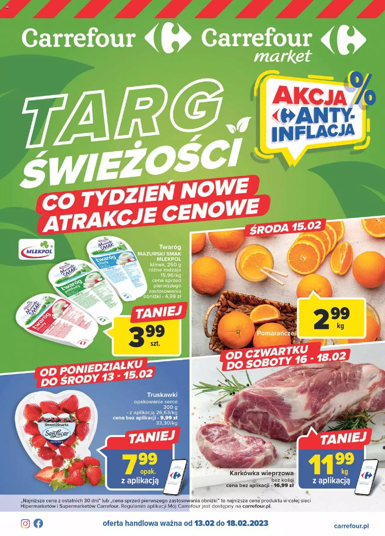 Carrefour Targ świeżości Gazetka ważna od  13.02.2023 do 18.02.2023 strona 1