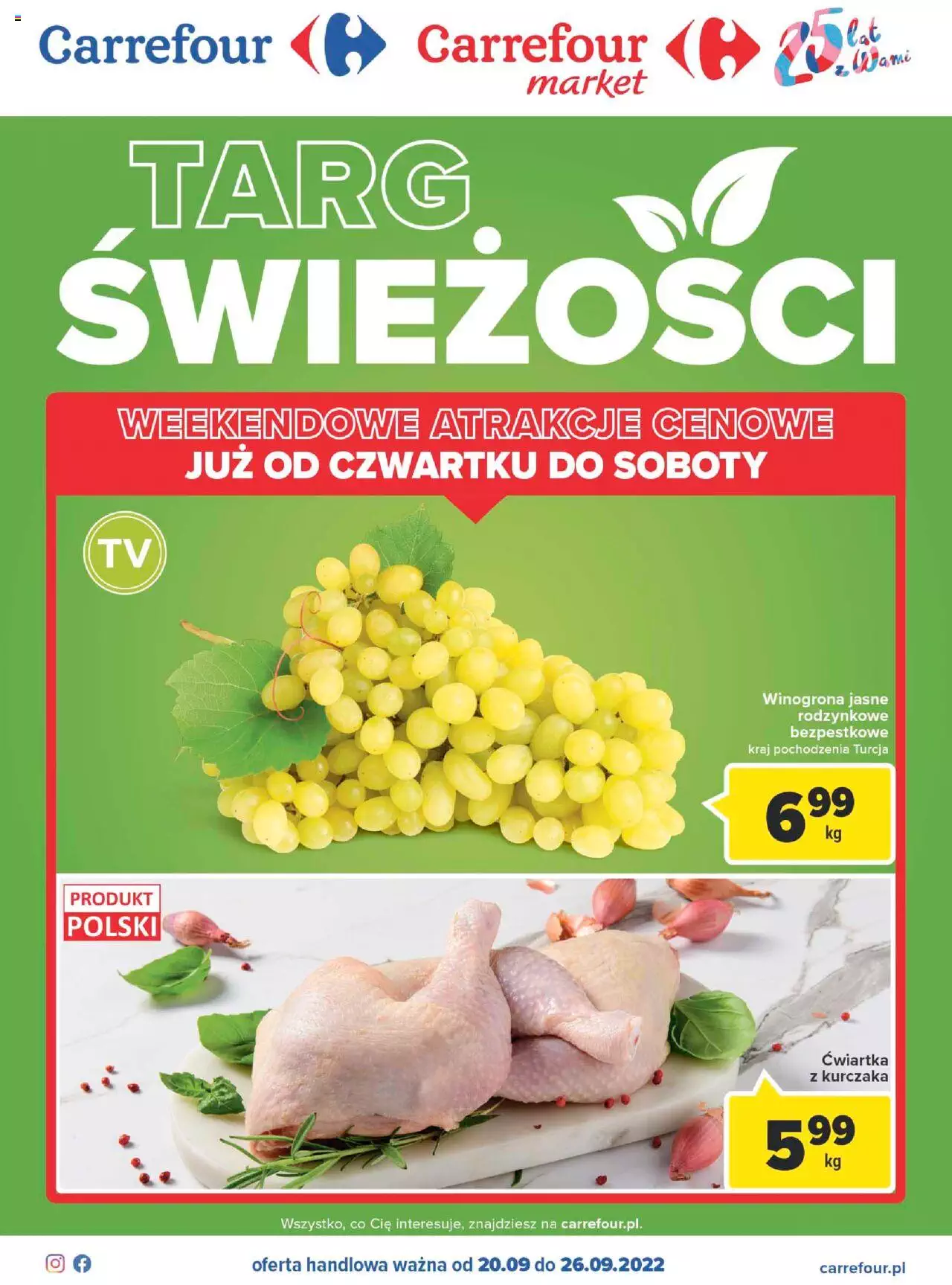 Carrefour Targ świeżości gazetka ważna od  20.09.2022 do 26.09.2022 strona 1