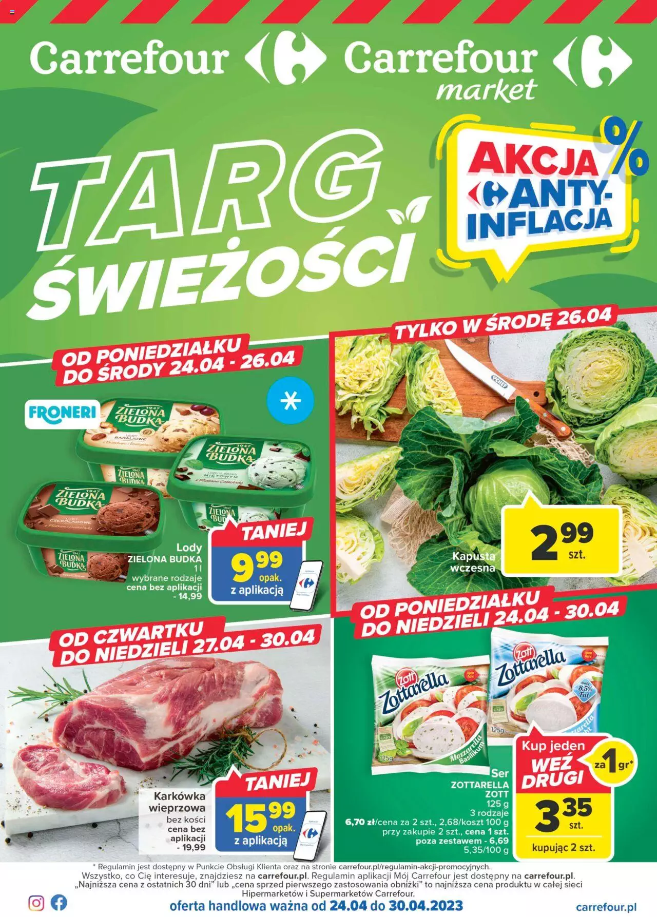 Carrefour Targ świeżości Gazetka ważna od 24.04.2023 do 30.04.2023 strona 1