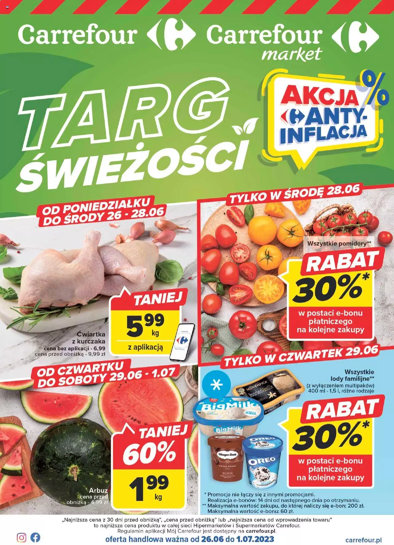 Carrefour Targ świeżości  Gazetka ważna  od  26.06.2023 do 01.07.2023 strona 1