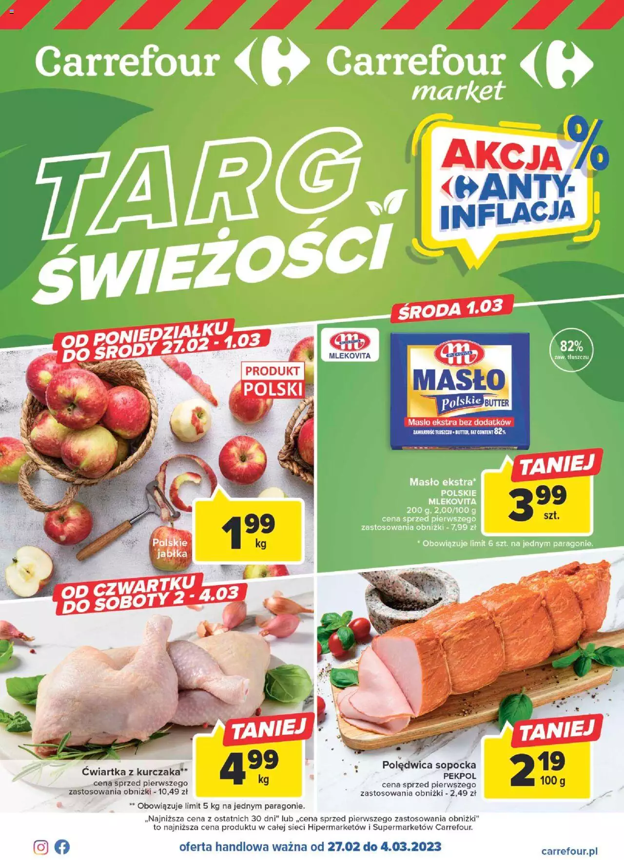 Carrefour Targ świeżości  Gazetka ważna od 27.02.2023 do 04.03.2023 strona 1