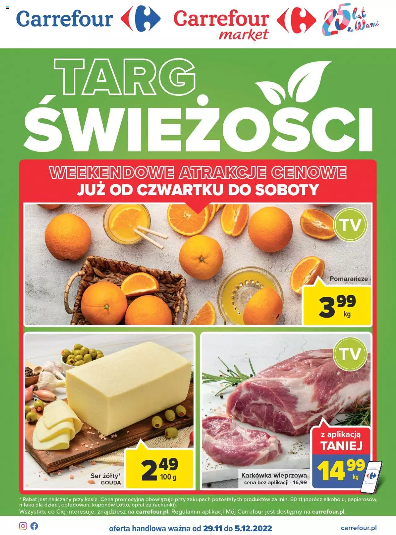 Carrefour Targ Świeżości Gazetka ważna od 29.11.2022 do 05.12.2022 strona 1