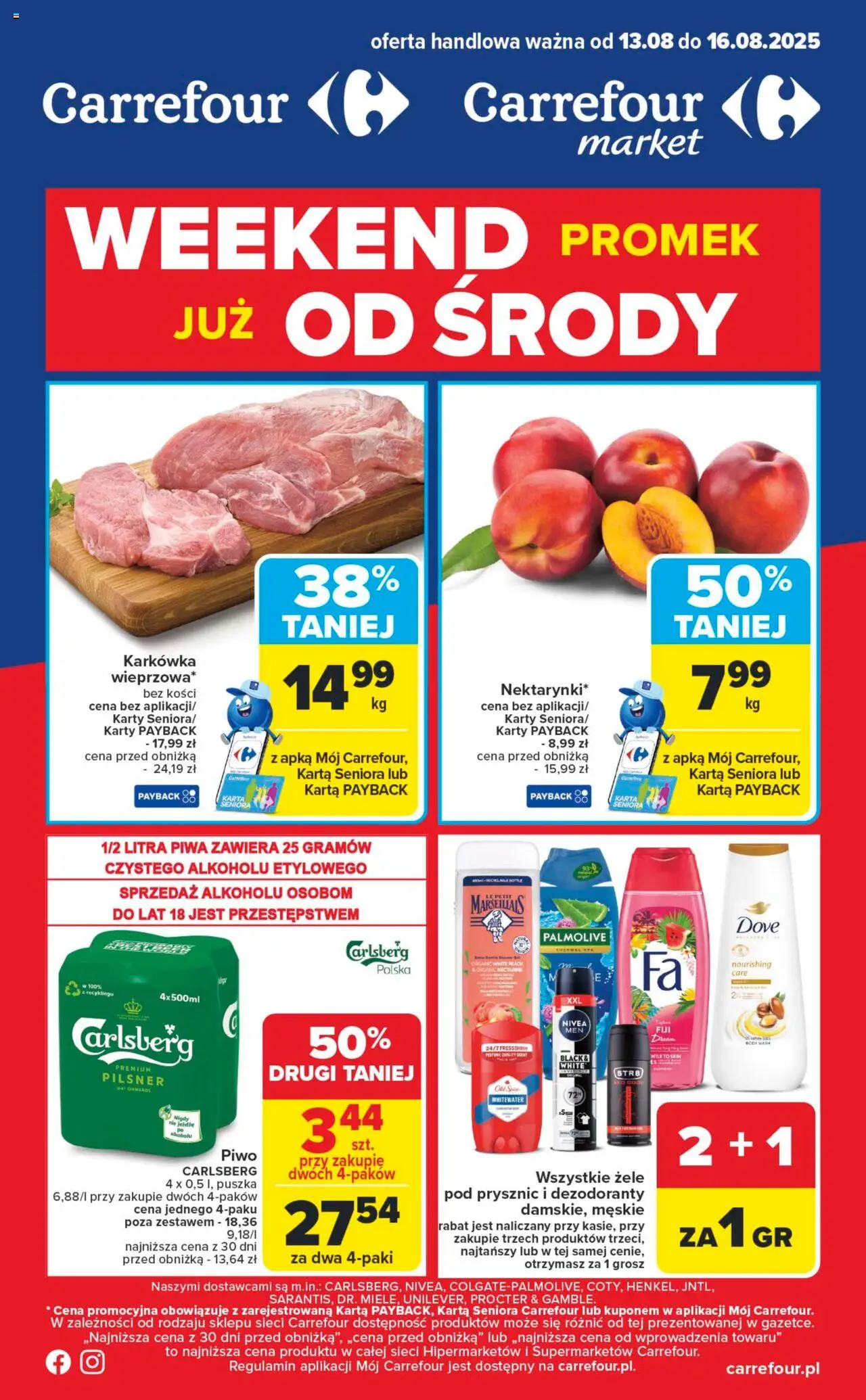 Carrefour Weekend promek juz od środy Gazetka ważna od 13.08.2025 do 16.08.2025 strona 1