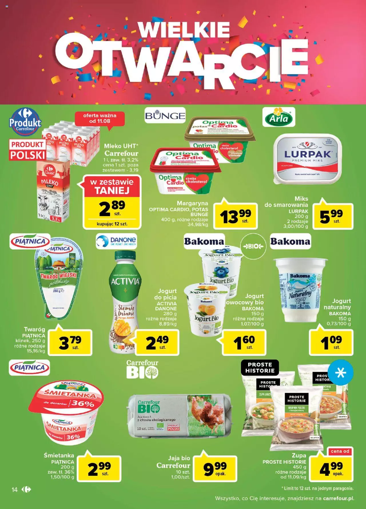 Carrefour Wielkie Otwarcie Bielany Wroclawskie gazetka ważna od 10.08.2022 do 13.08.2022 strona 14
