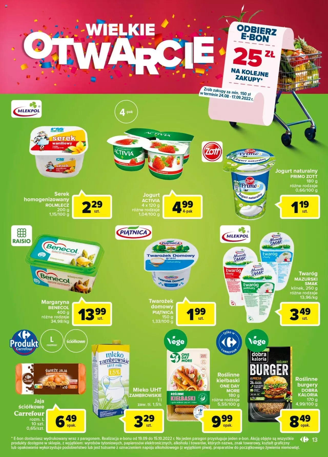 Carrefour Wielkie otwarcie Carrefour Czestochowa gazetka ważna od 24.08.2022 do 29.08.2022 strona 13