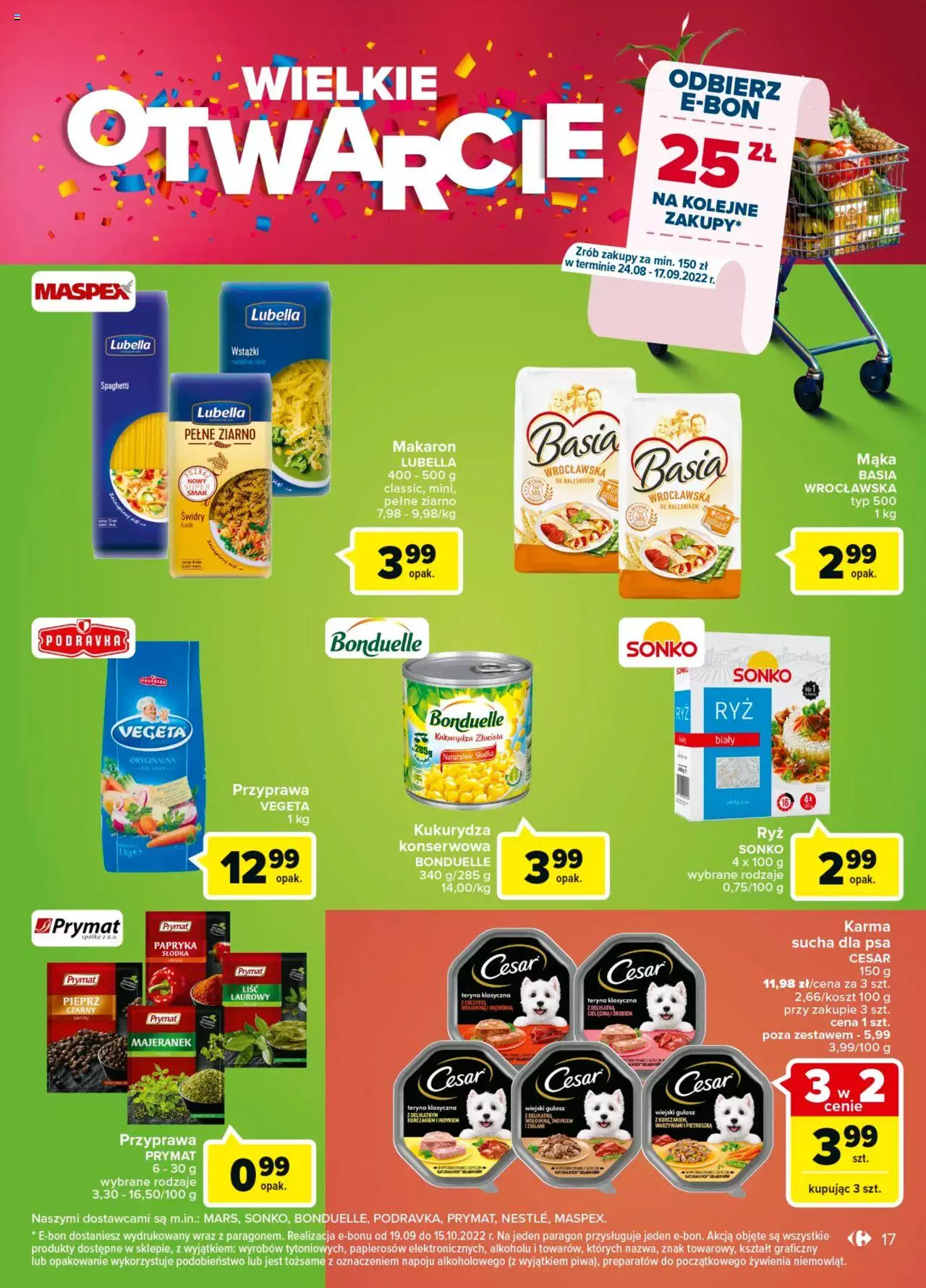 Carrefour Wielkie otwarcie Carrefour Czestochowa gazetka ważna od 24.08.2022 do 29.08.2022 strona 17