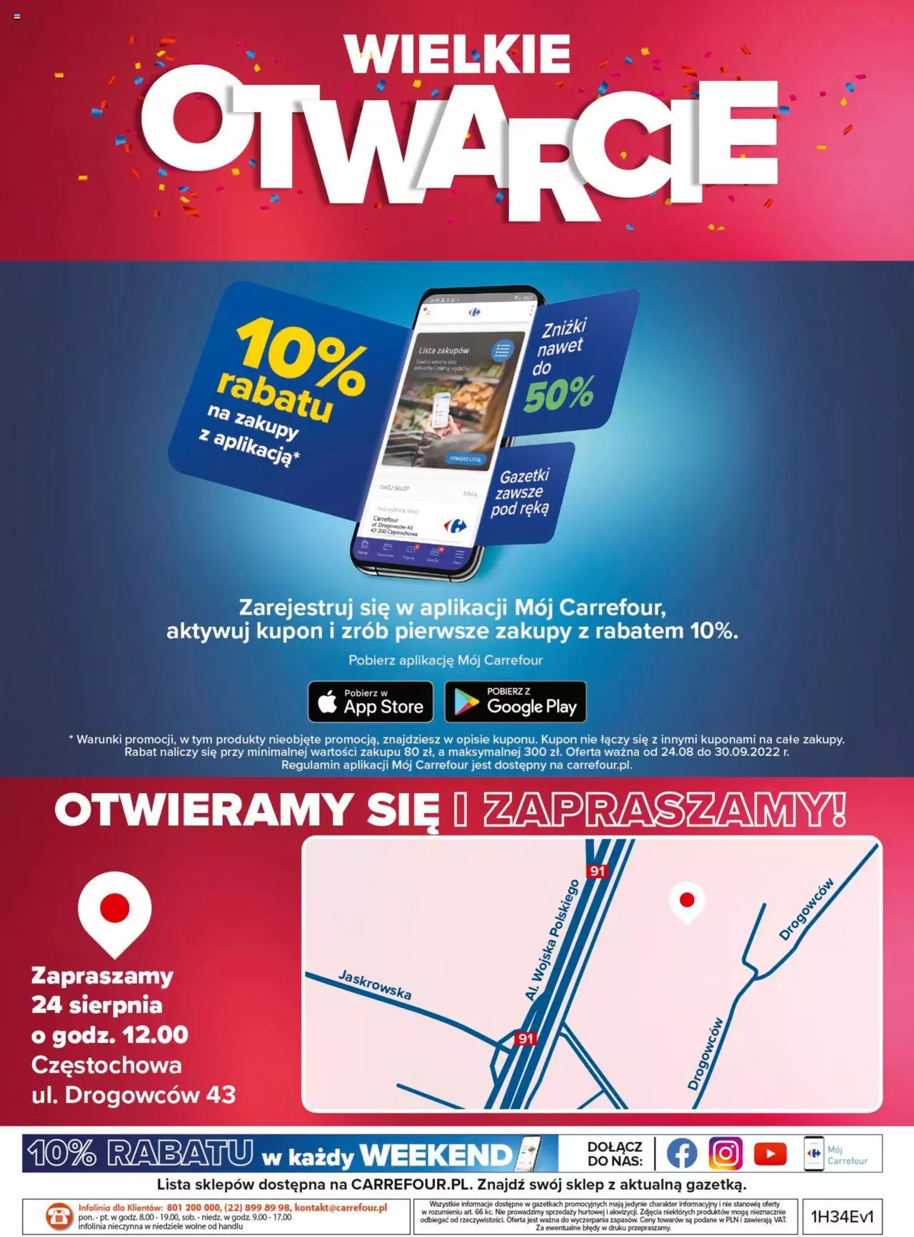 Carrefour Wielkie otwarcie Carrefour Czestochowa gazetka ważna od 24.08.2022 do 29.08.2022 strona 28