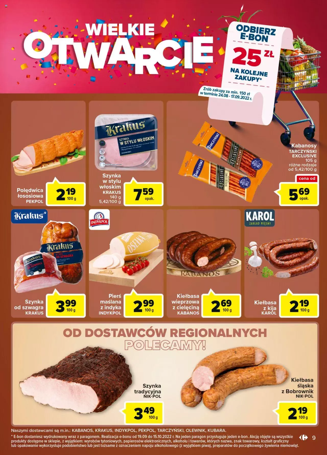 Carrefour Wielkie otwarcie Carrefour Czestochowa gazetka ważna od 24.08.2022 do 29.08.2022 strona 9
