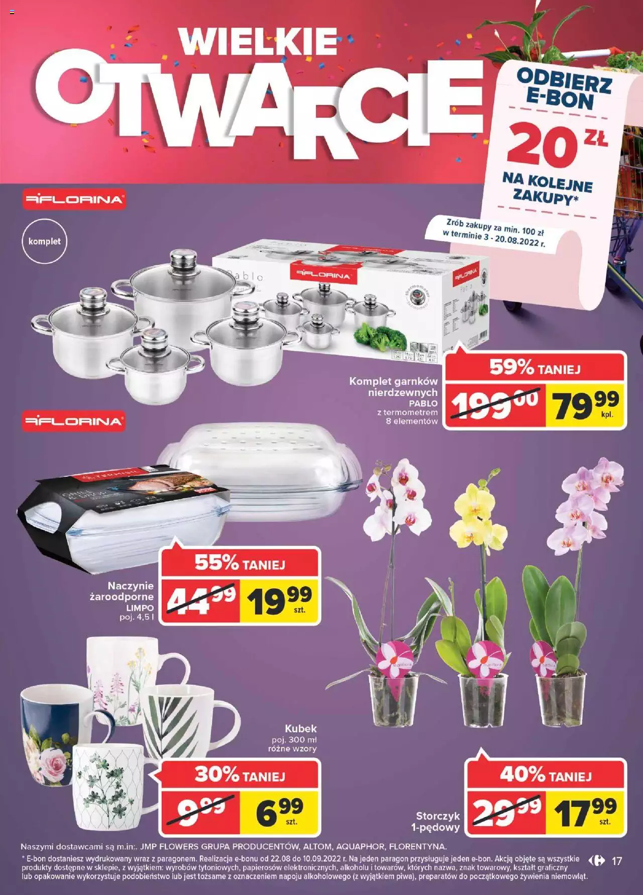 Carrefour Wielkie otwarcie Market Inowrocław gazetka ważna od 03.08.2022 do 18.08.2022 strona 17
