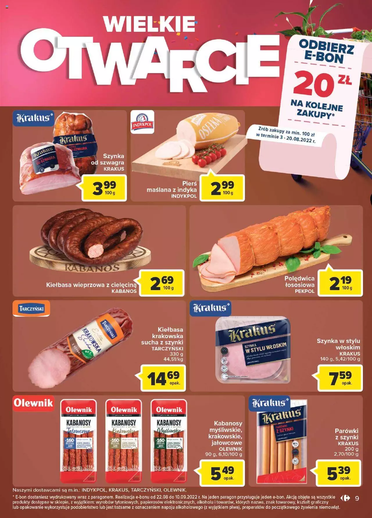 Carrefour Wielkie otwarcie Market Inowrocław gazetka ważna od 03.08.2022 do 18.08.2022 strona 9
