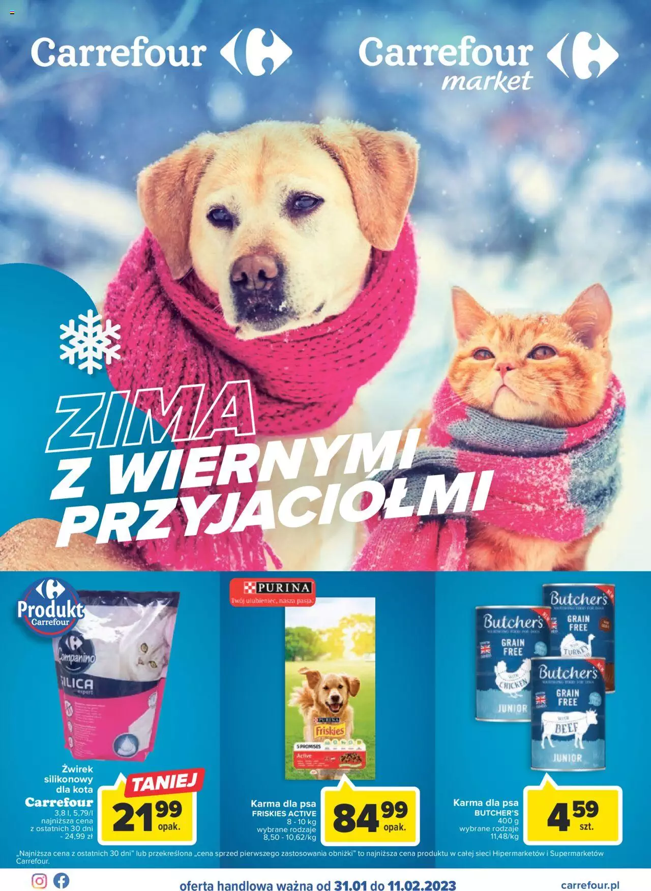 Carrefour Zima z pupilem Gazetka ważna od 31.01.2023 do 11.02.2023 strona 1