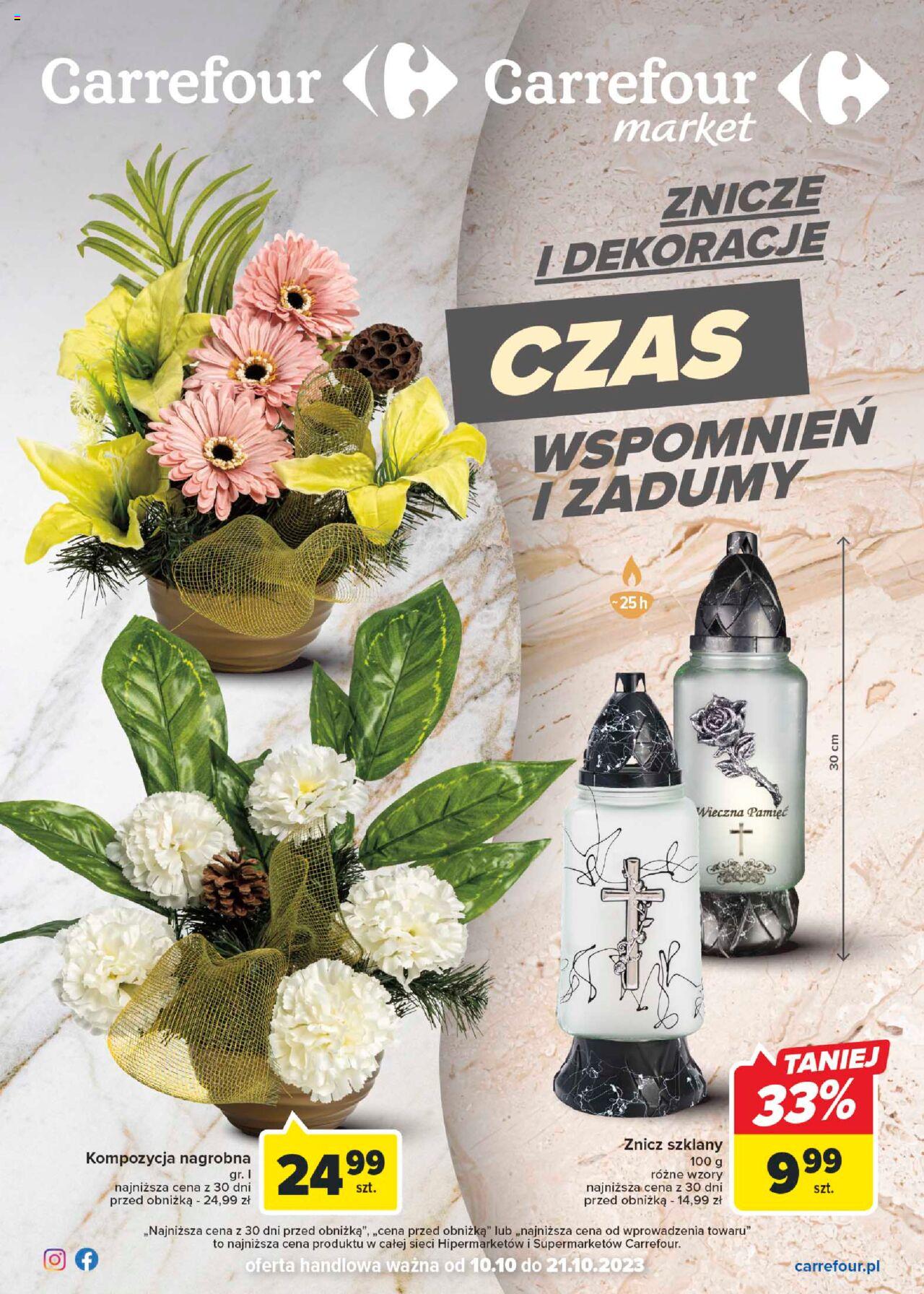 Carrefour Znicze i dekoracje Gazetka ważna od  10.10.2023 do 21.10.2023 strona 1