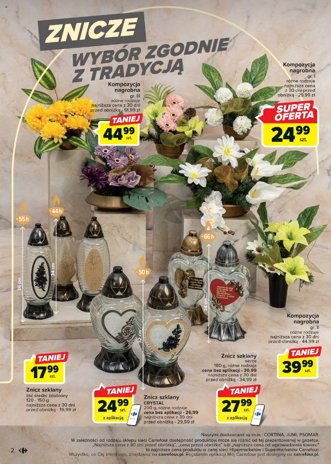 Carrefour Znicze i dekoracje Gazetka ważna od 26.09.2023 do 07.10.2023 strona 2