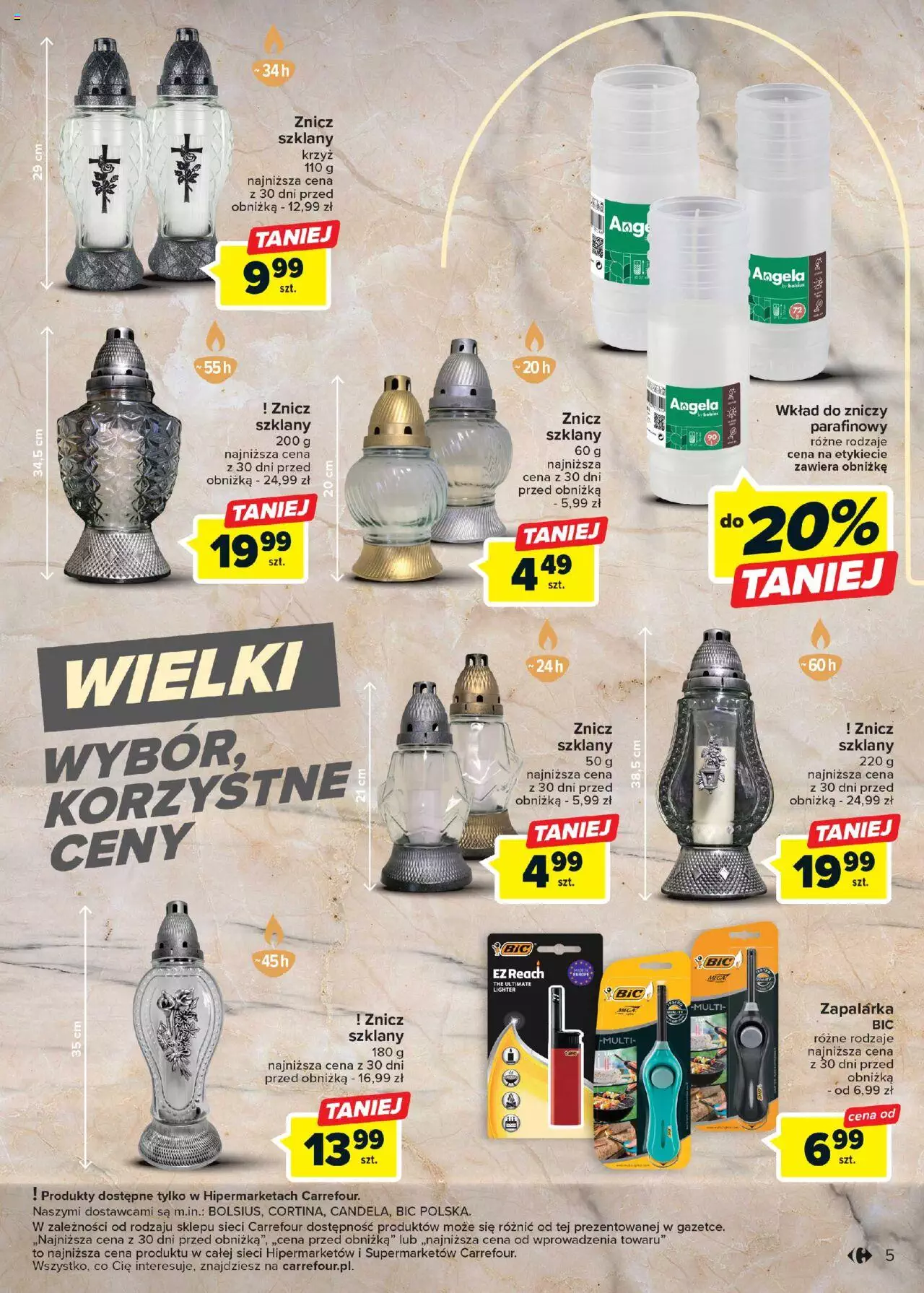 Carrefour Znicze i dekoracje Gazetka ważna od 26.09.2023 do 07.10.2023 strona 5